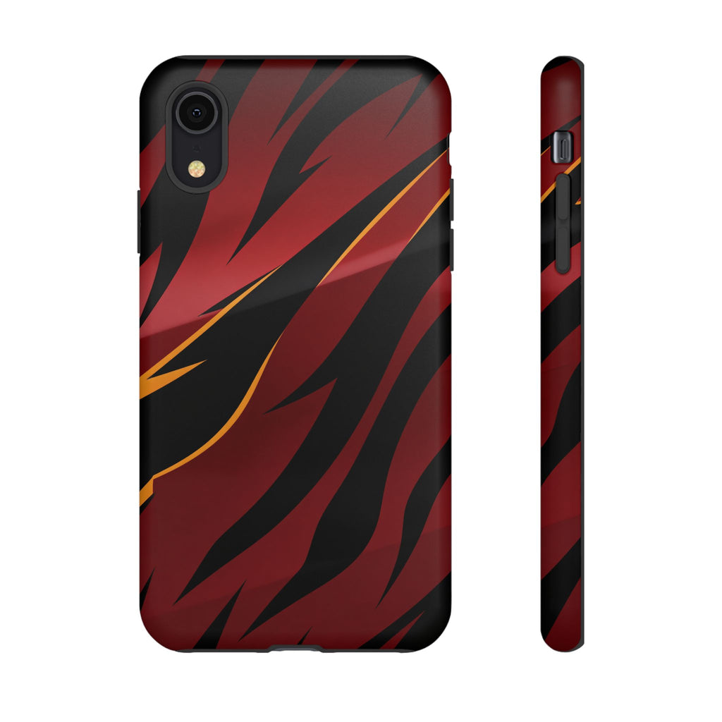 Red Black Tiger Stripe Protective Tough Case