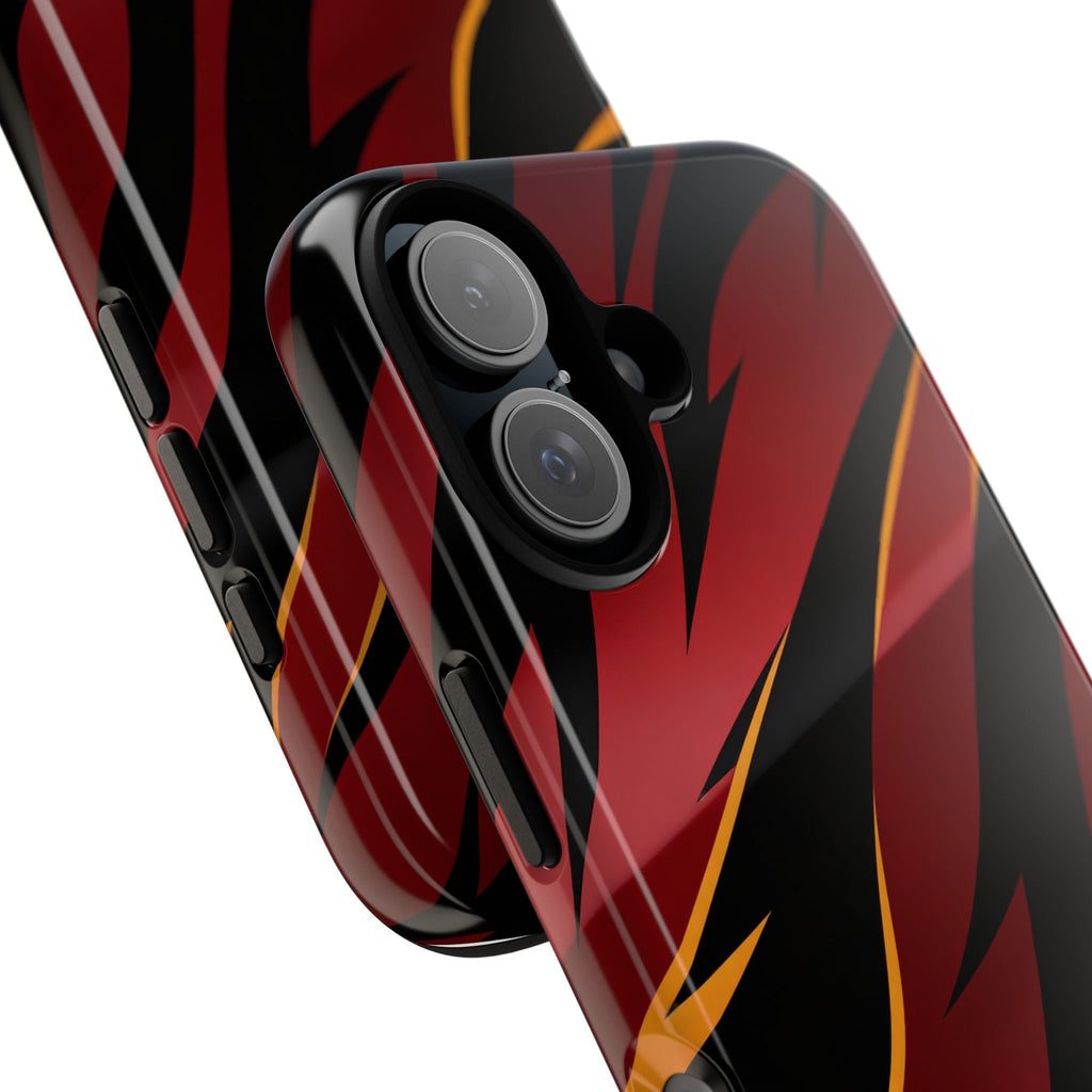 Red Black Tiger Stripe Protective Tough Case