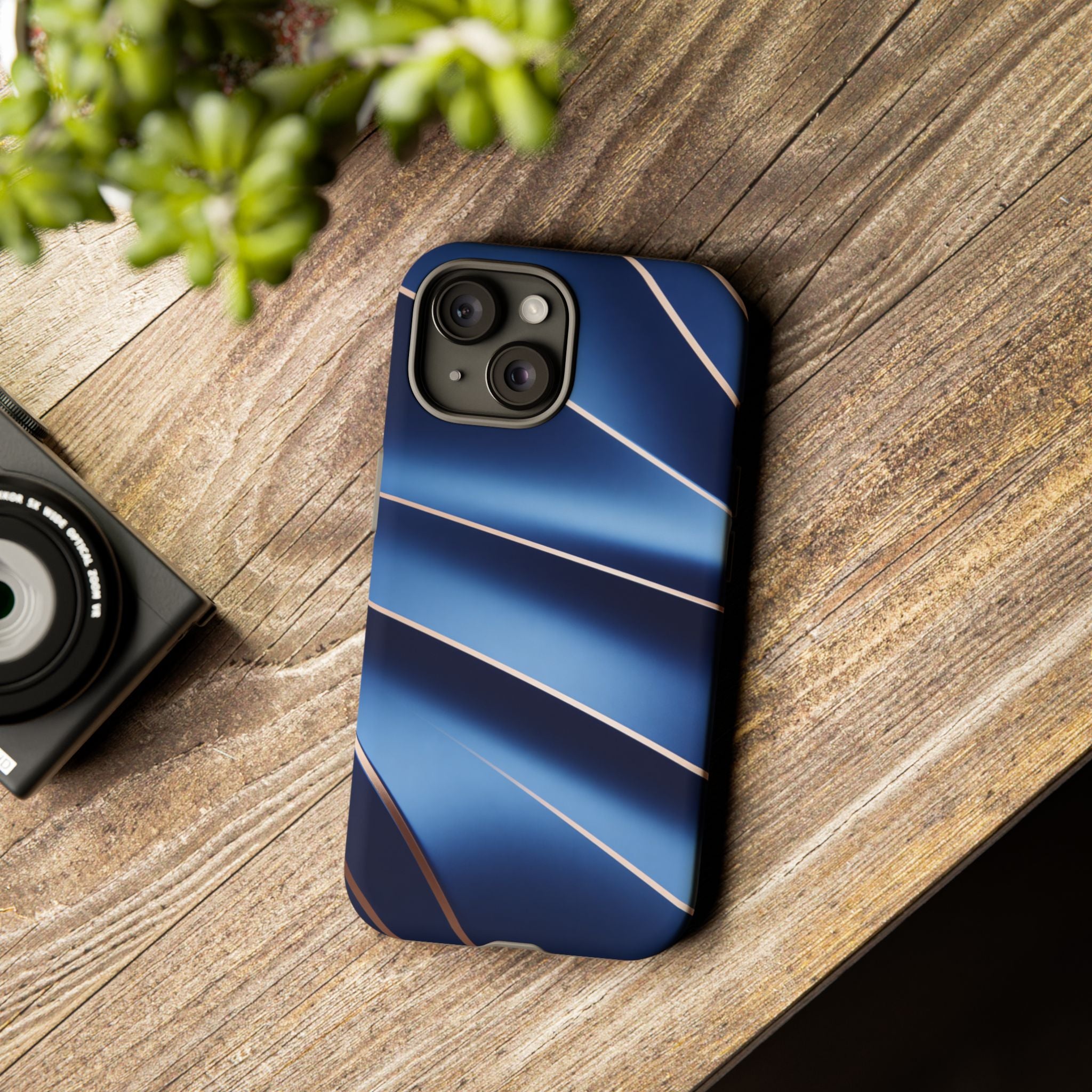 Blue Metallic Wave Phone Case