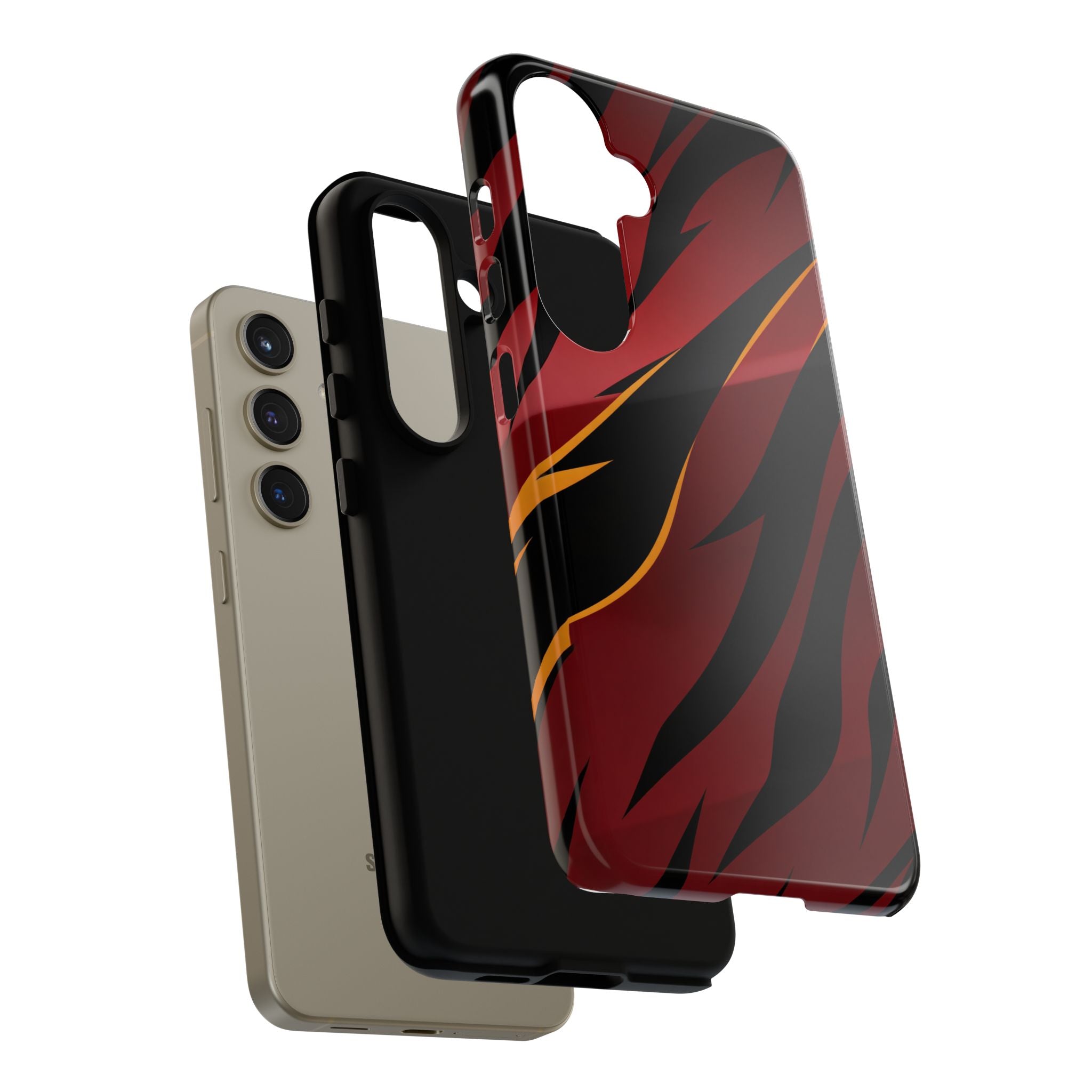 Red Black Tiger Stripe Protective Tough Case