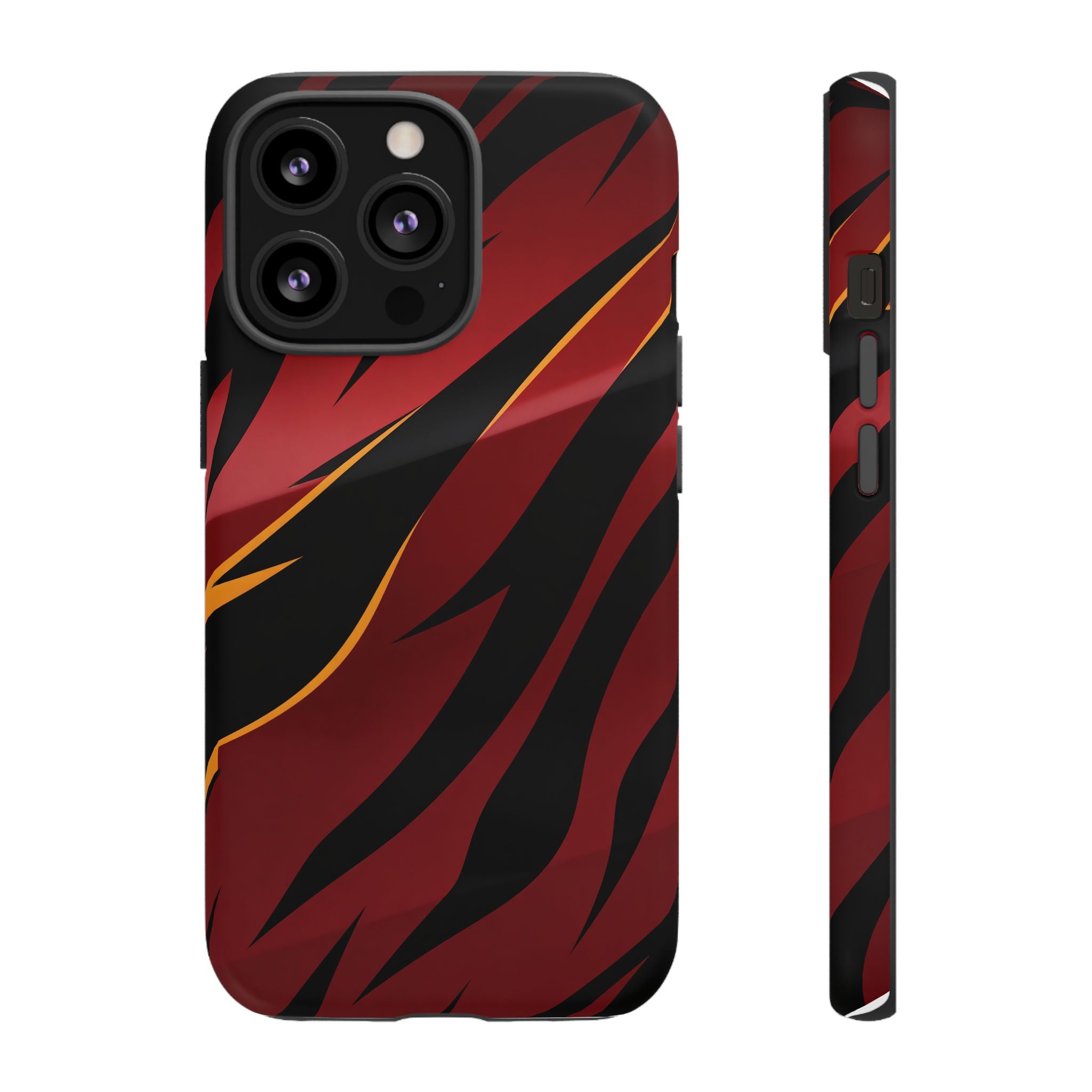 Red Black Tiger Stripe Protective Tough Case