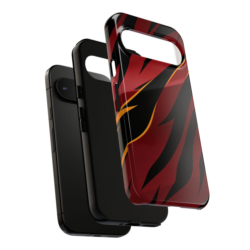 Red Black Tiger Stripe Protective Tough Case
