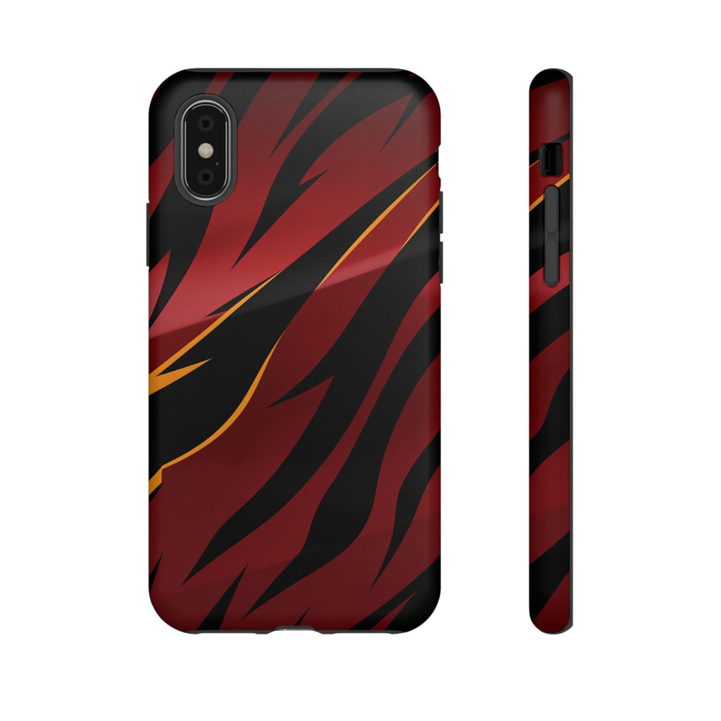Red Black Tiger Stripe Protective Tough Case