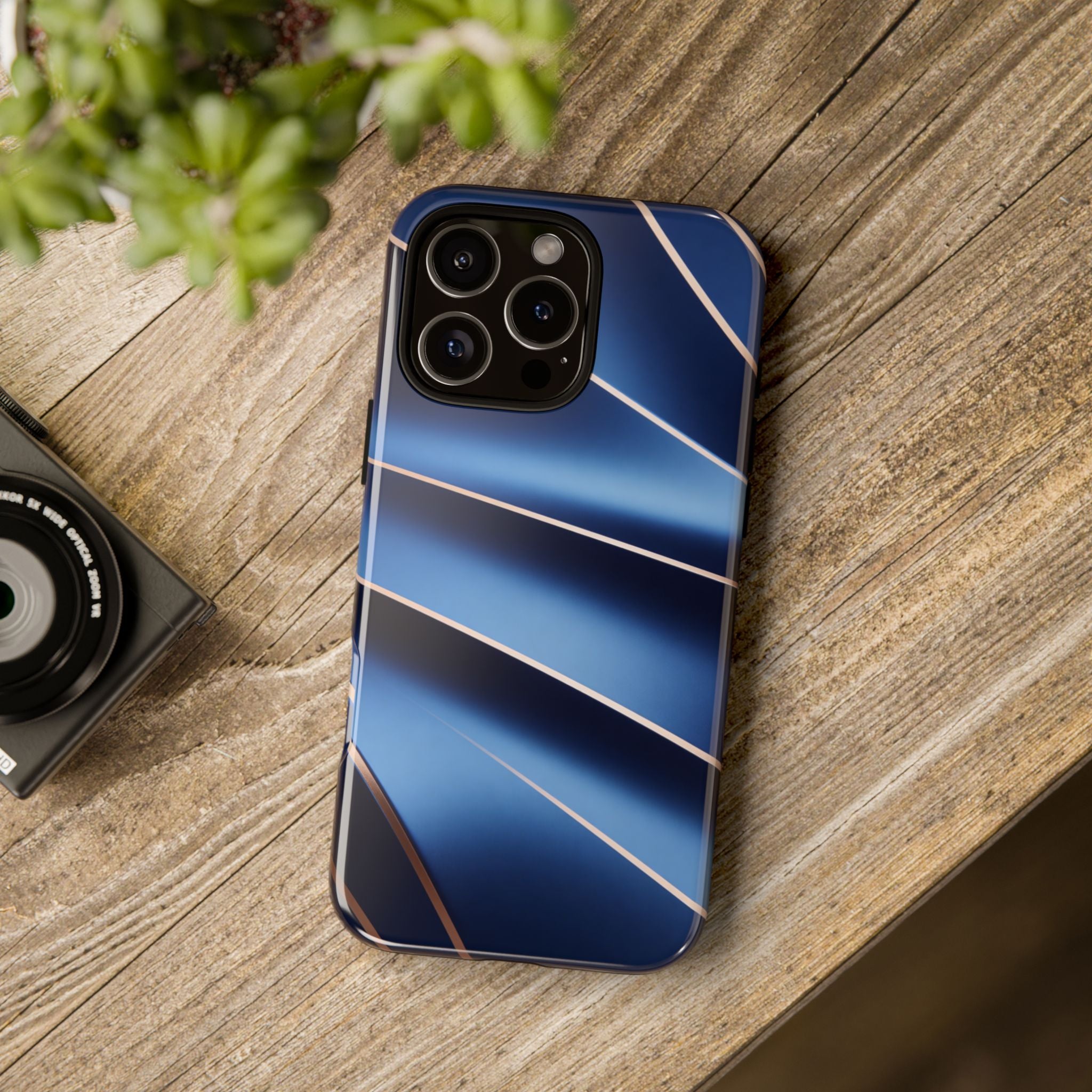 Blue Metallic Wave Phone Case