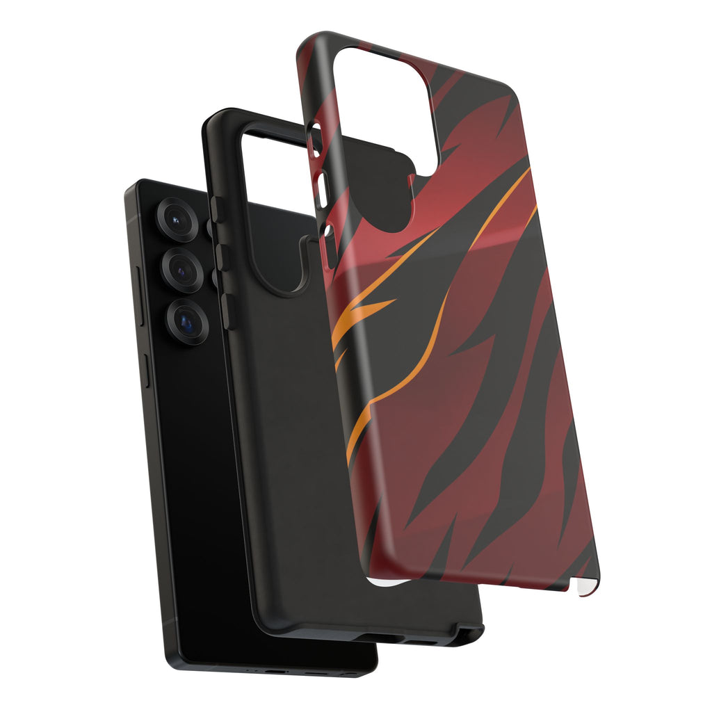 Red Black Tiger Stripe Protective Tough Case