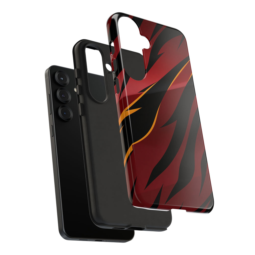 Red Black Tiger Stripe Protective Tough Case