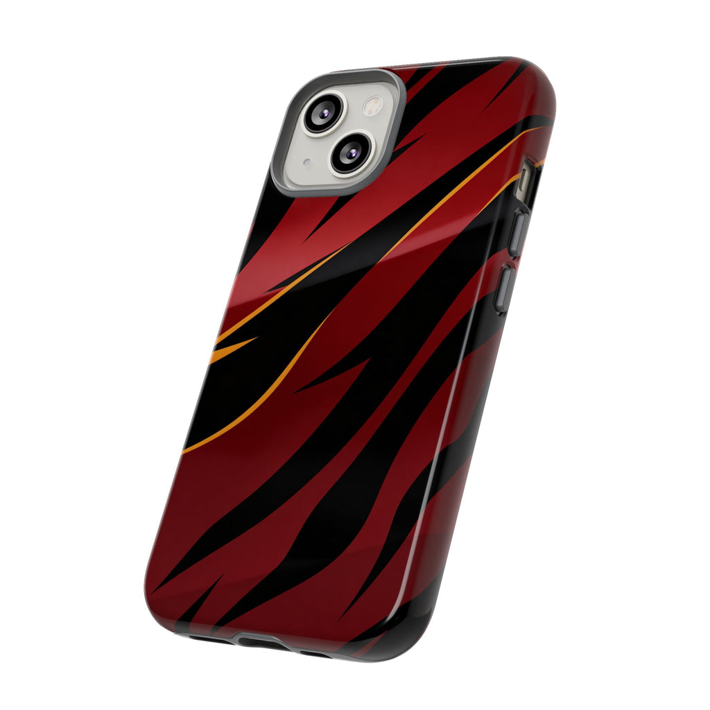 Red Black Tiger Stripe Protective Tough Case