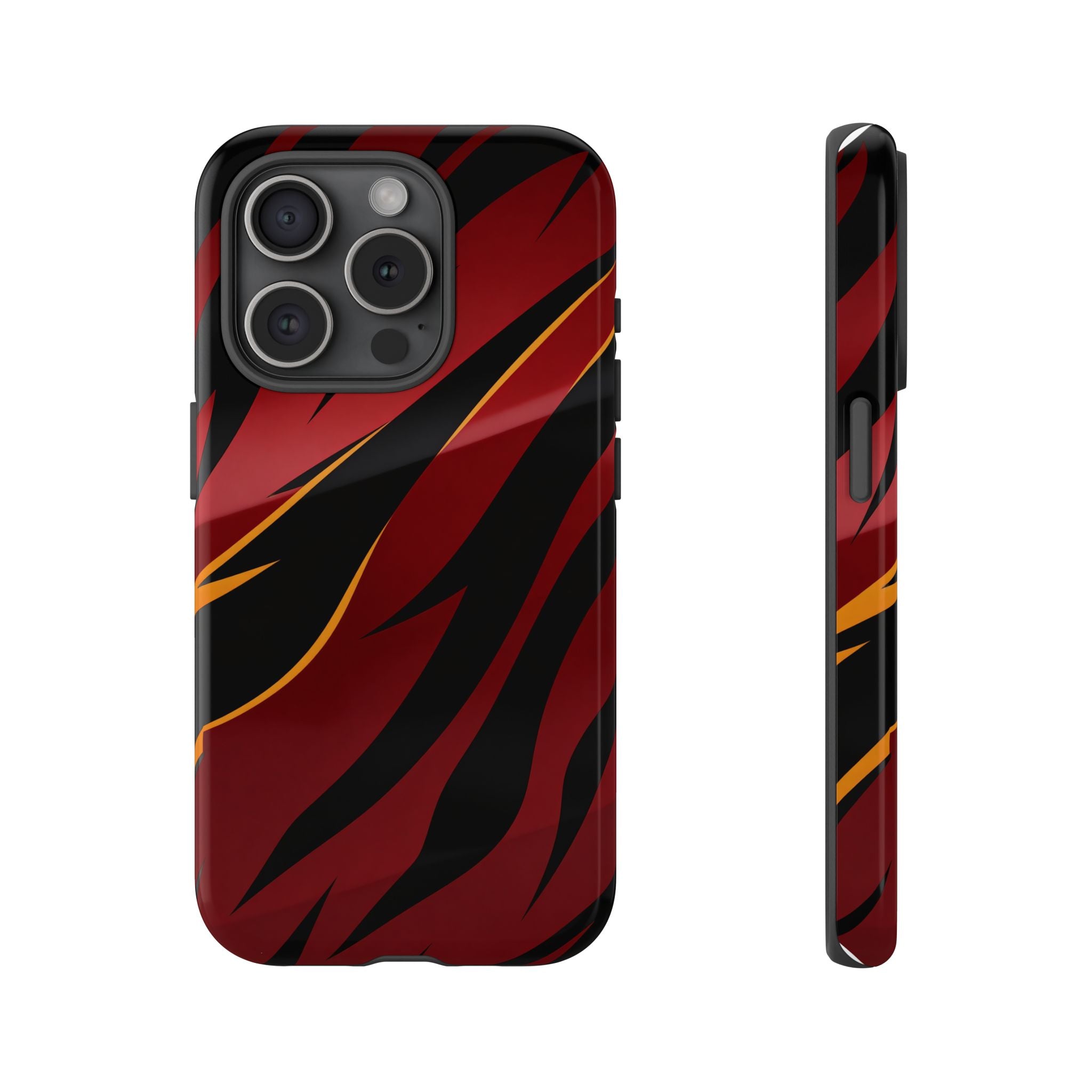 Red Black Tiger Stripe Protective Tough Case