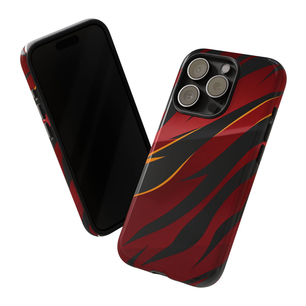 Red Black Tiger Stripe Protective Tough Case