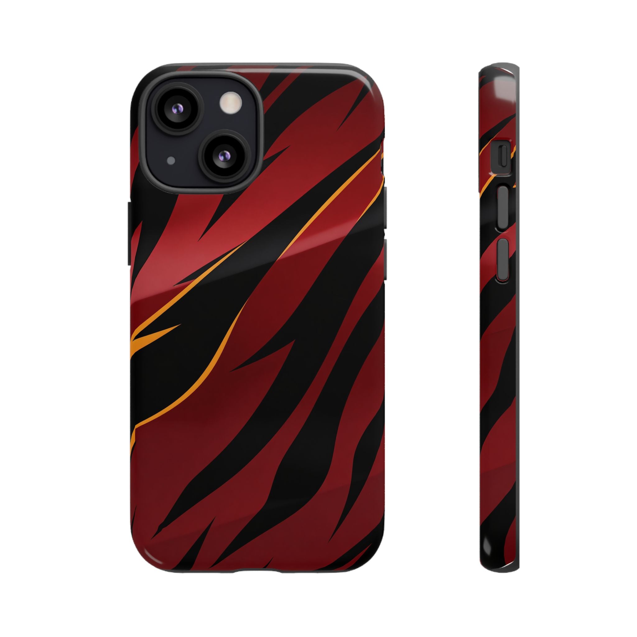 Red Black Tiger Stripe Protective Tough Case
