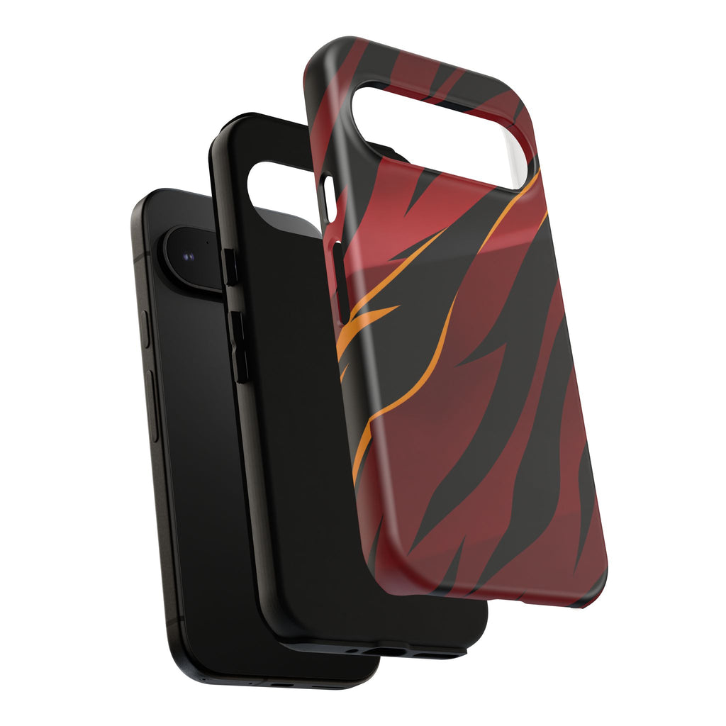 Red Black Tiger Stripe Protective Tough Case