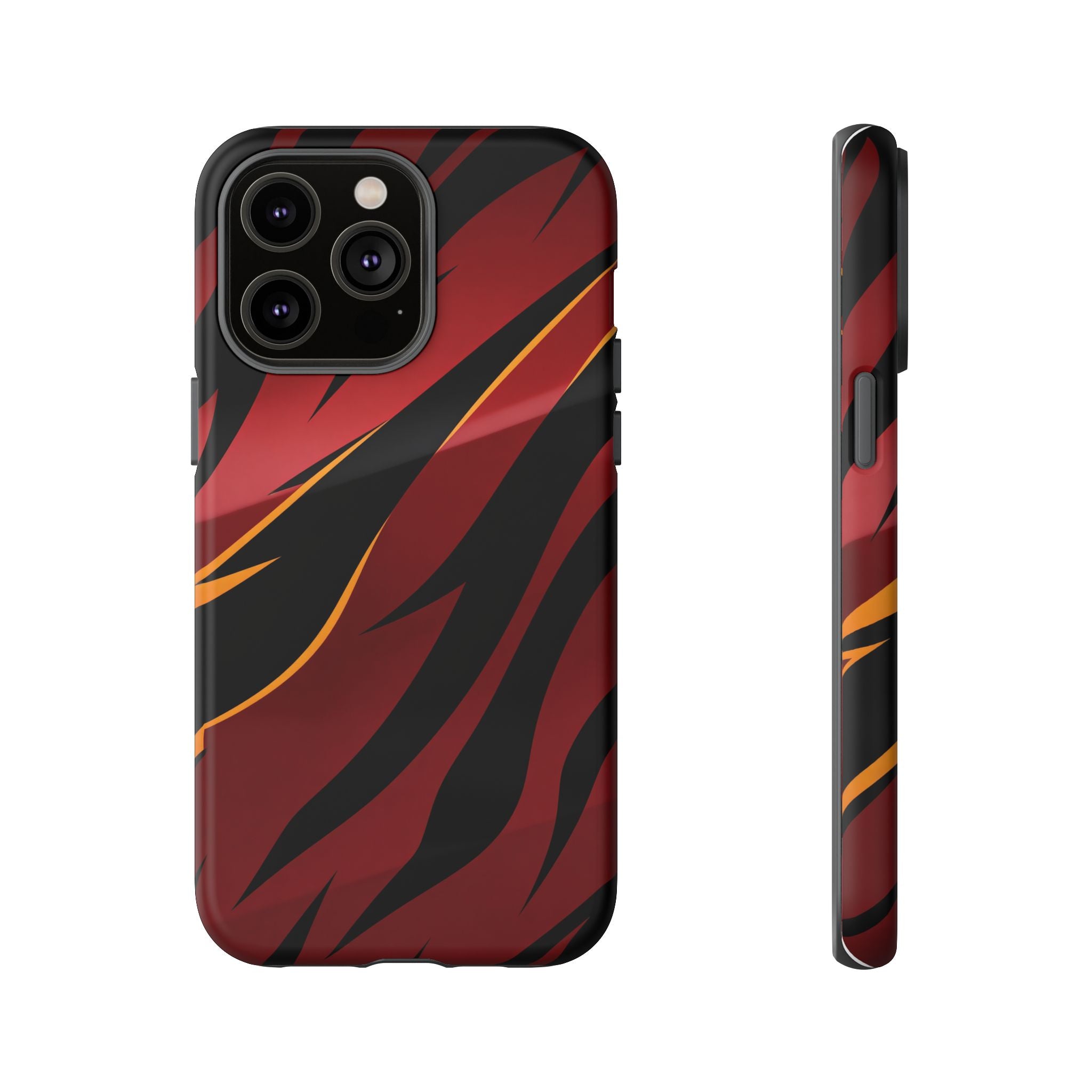 Red Black Tiger Stripe Protective Tough Case