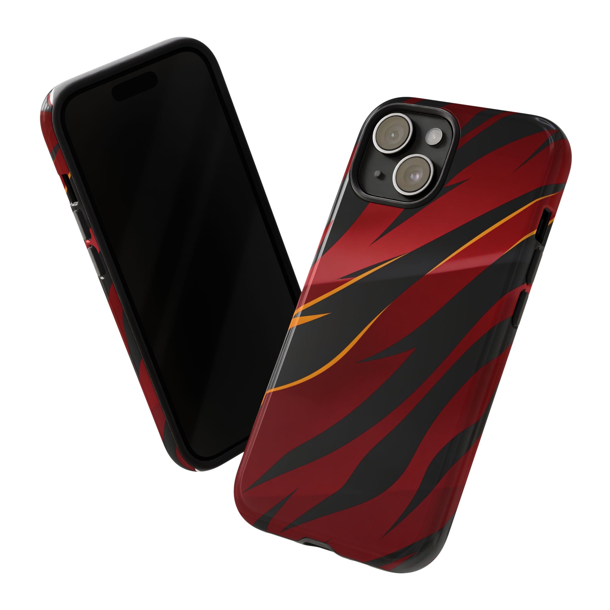 Red Black Tiger Stripe Protective Tough Case