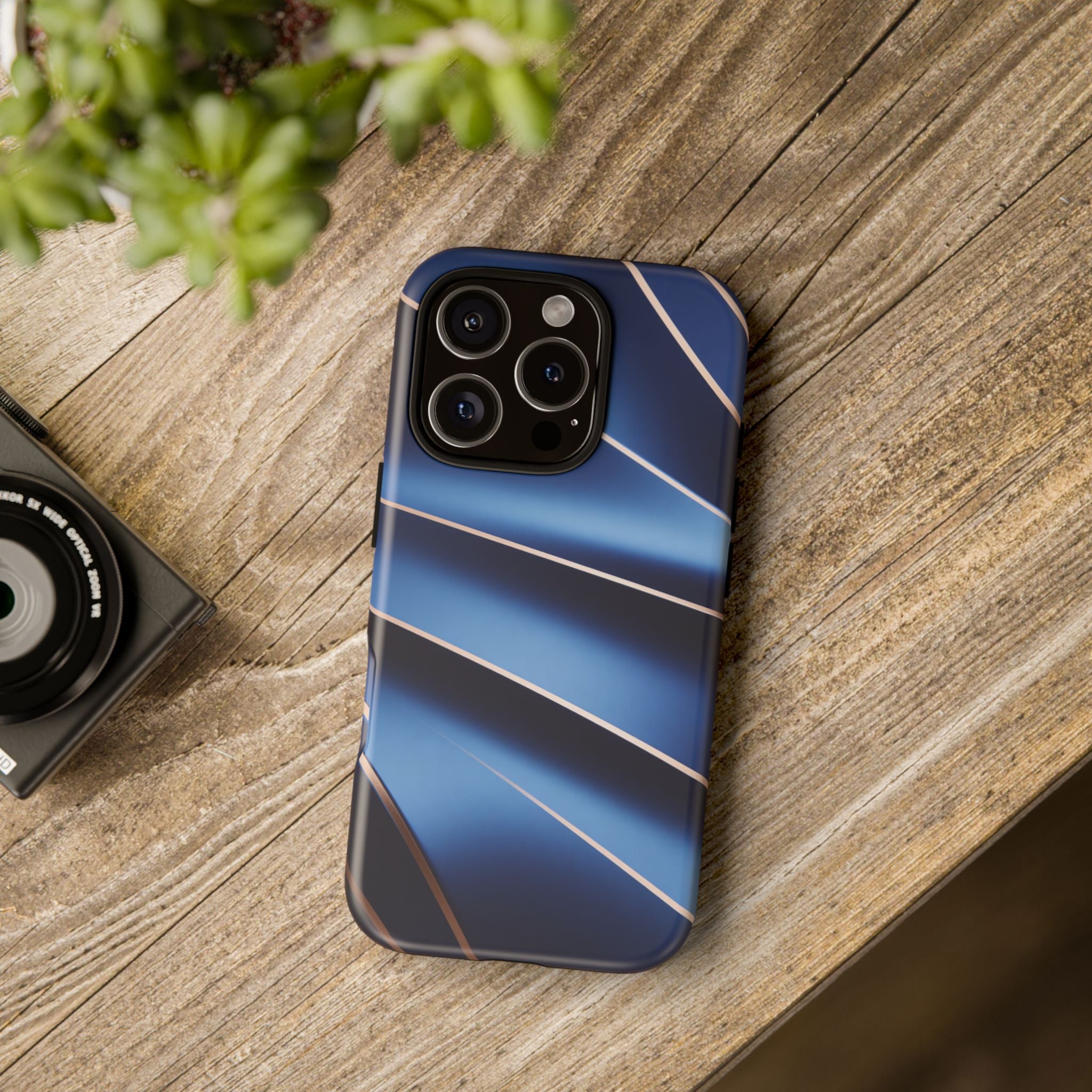 Blue Metallic Wave Phone Case