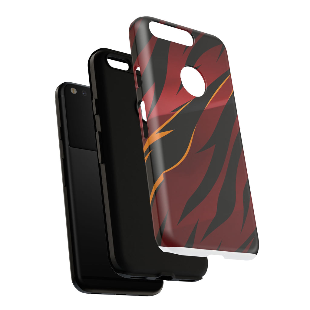 Red Black Tiger Stripe Protective Tough Case