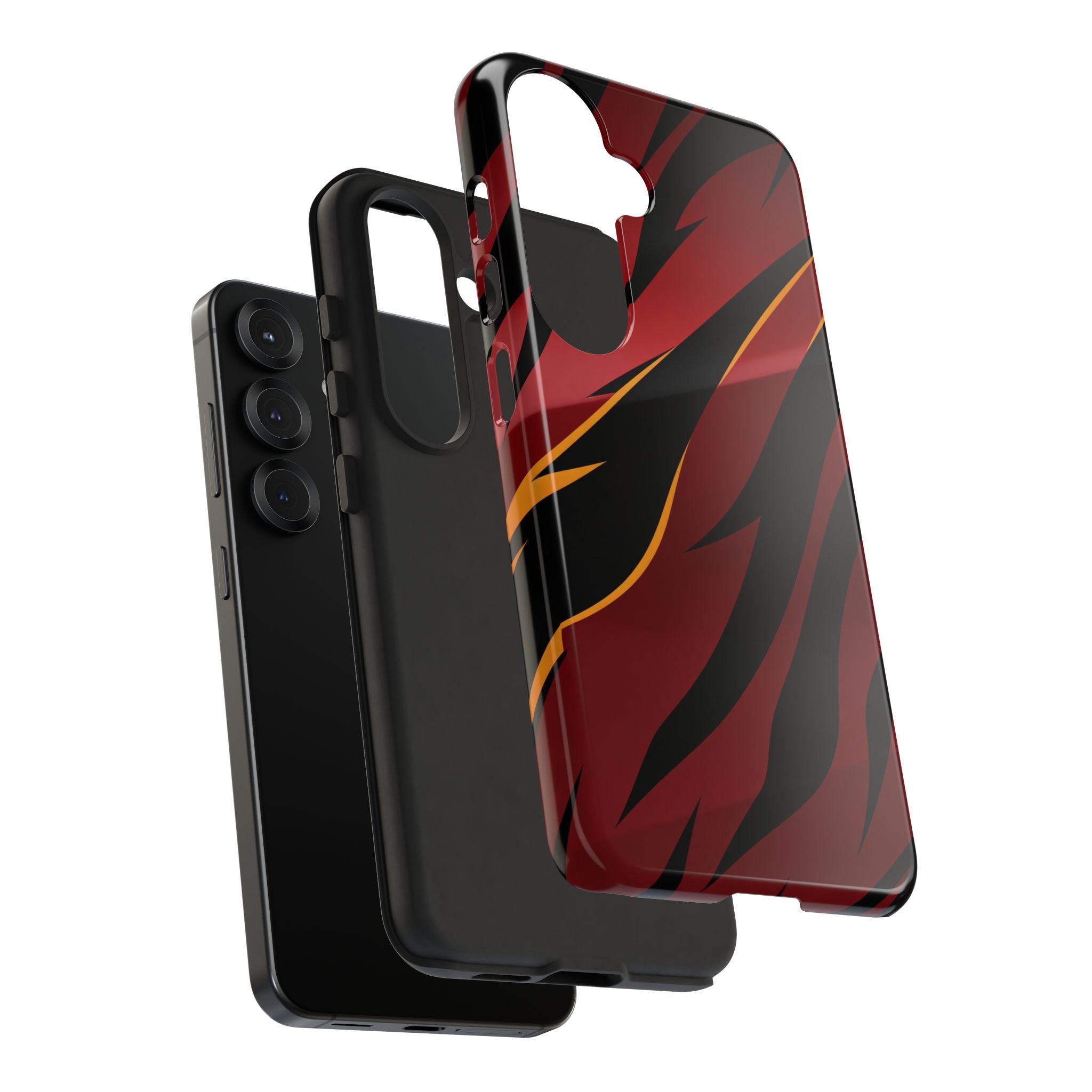 Red Black Tiger Stripe Protective Tough Case