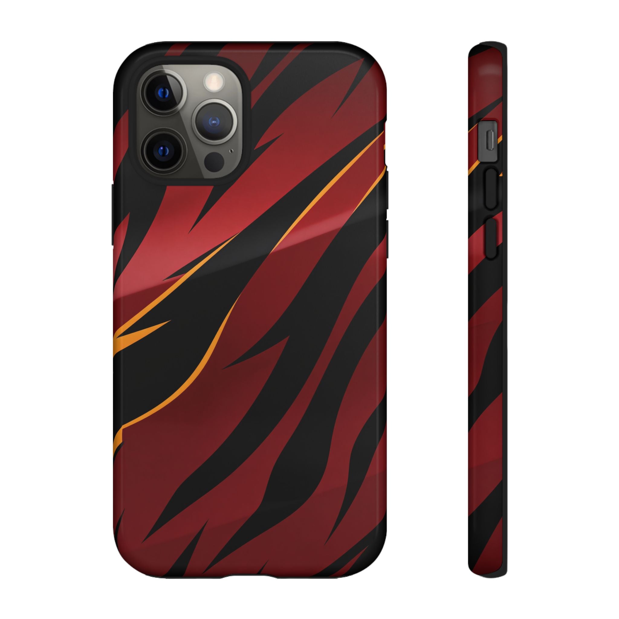 Red Black Tiger Stripe Protective Tough Case