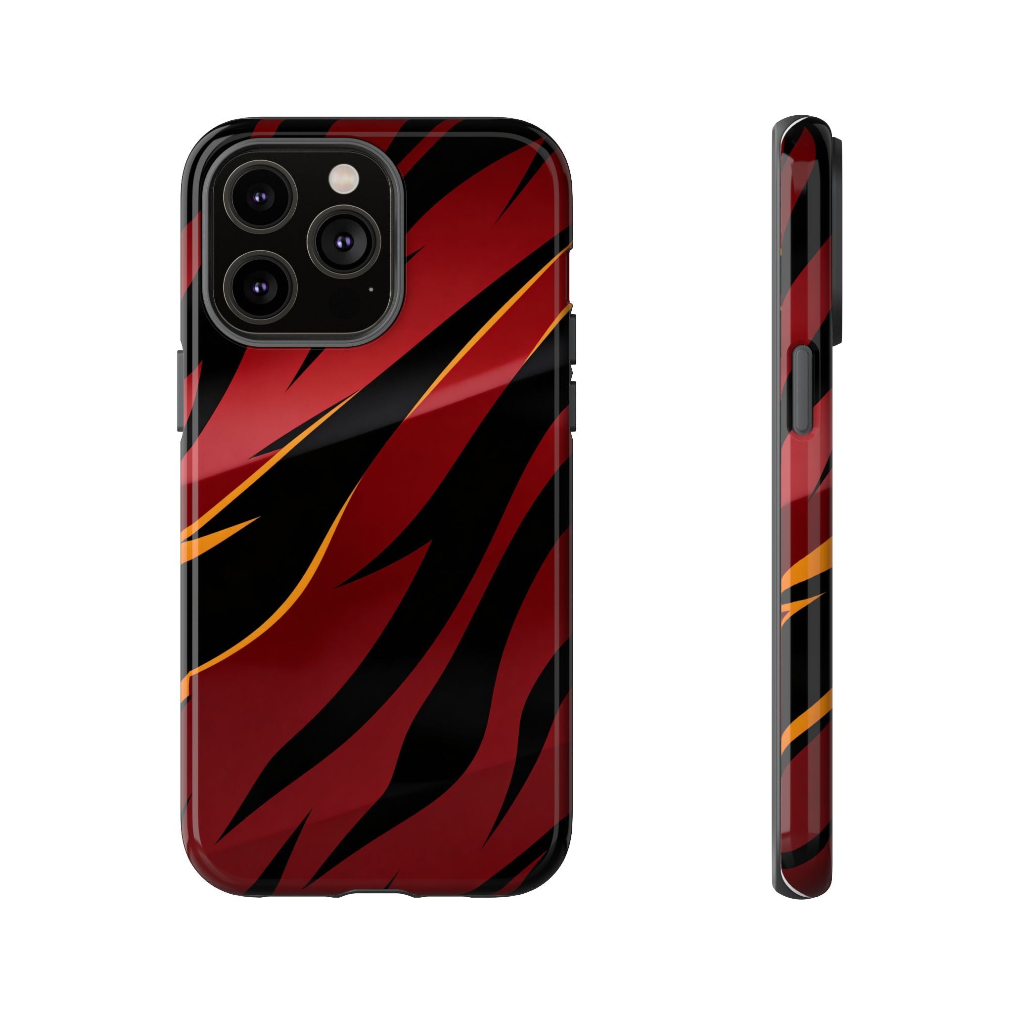 Red Black Tiger Stripe Protective Tough Case