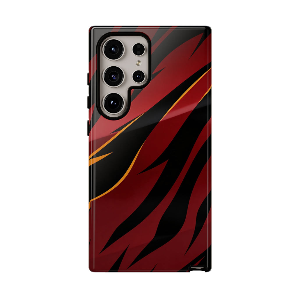 Red Black Tiger Stripe Protective Tough Case