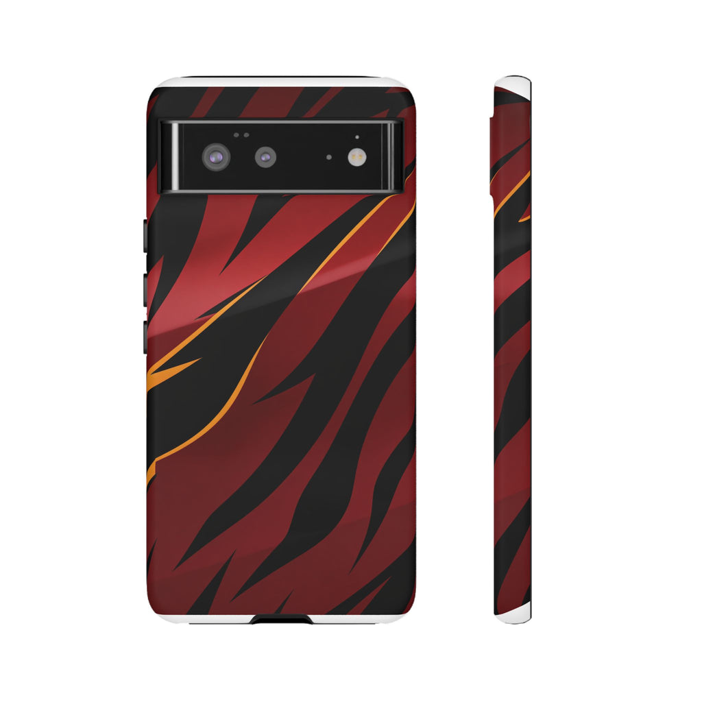Red Black Tiger Stripe Protective Tough Case