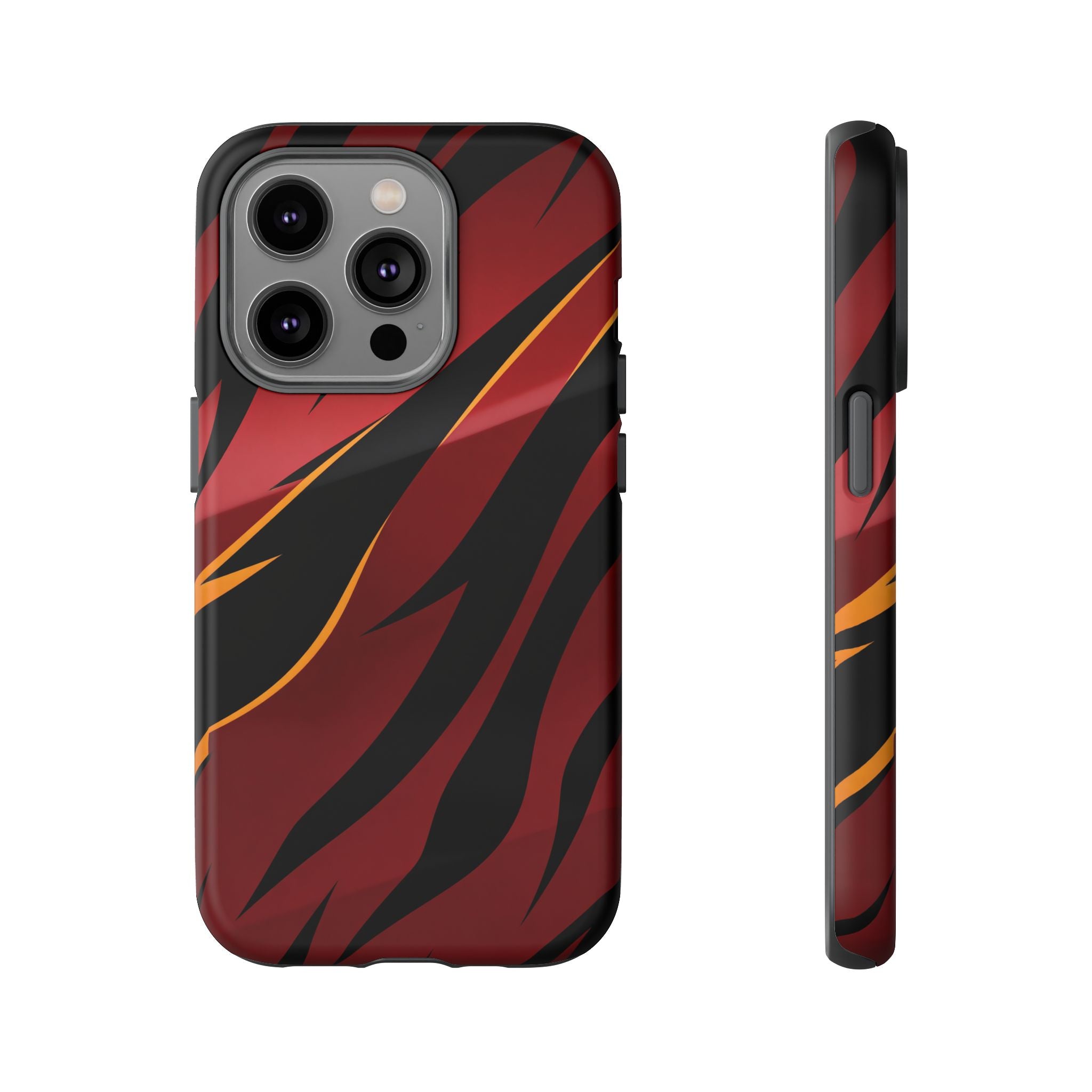 Red Black Tiger Stripe Protective Tough Case