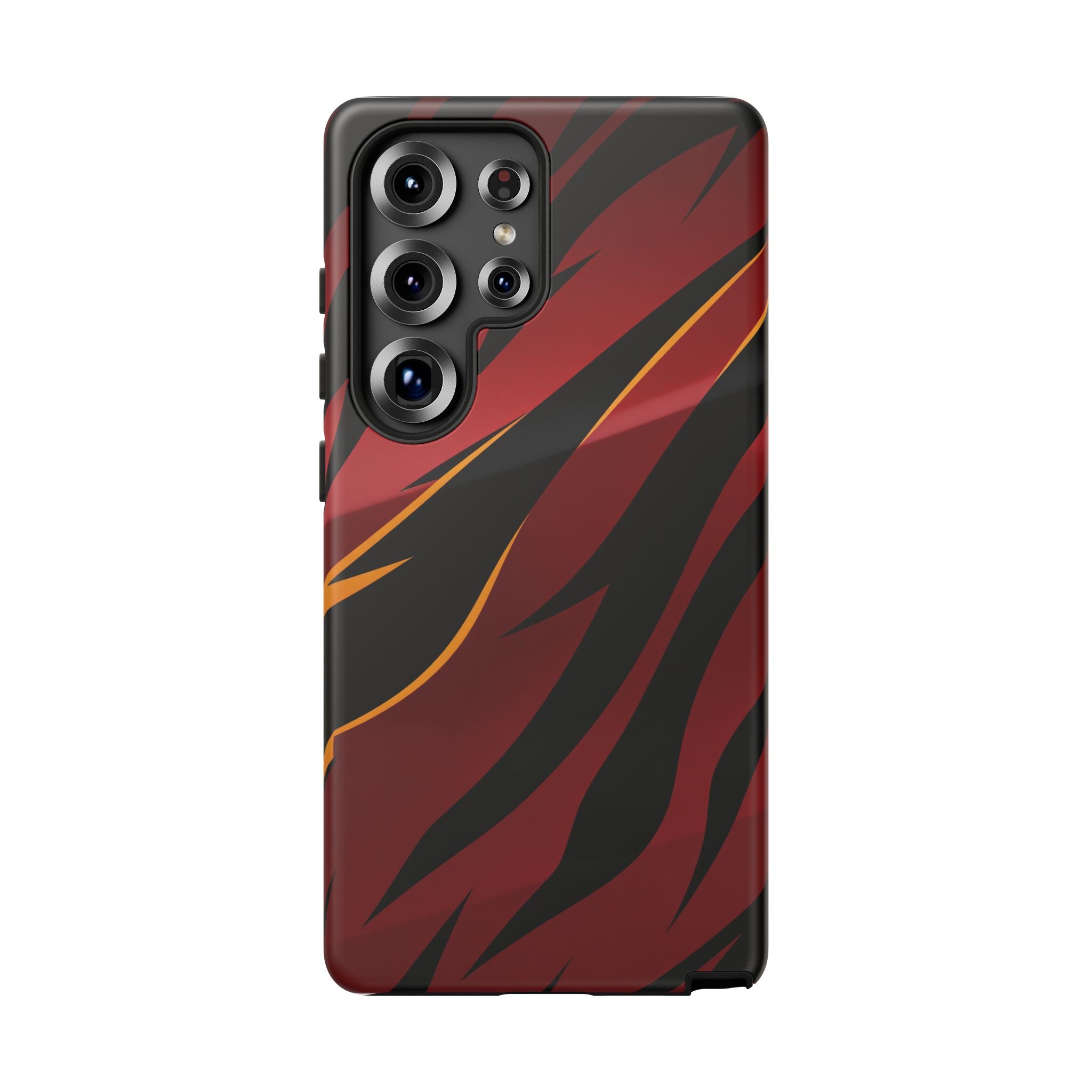 Red Black Tiger Stripe Protective Tough Case