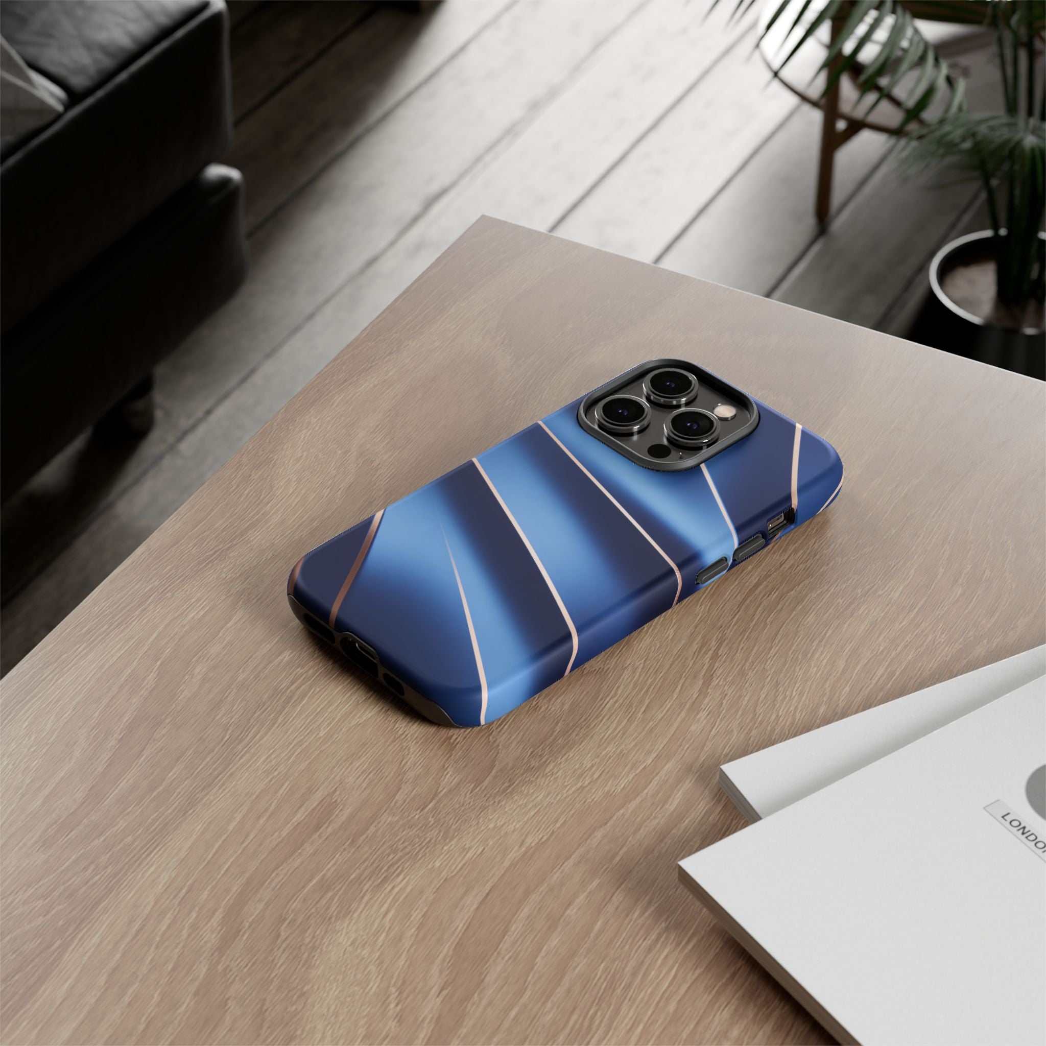 Blue Metallic Wave Phone Case