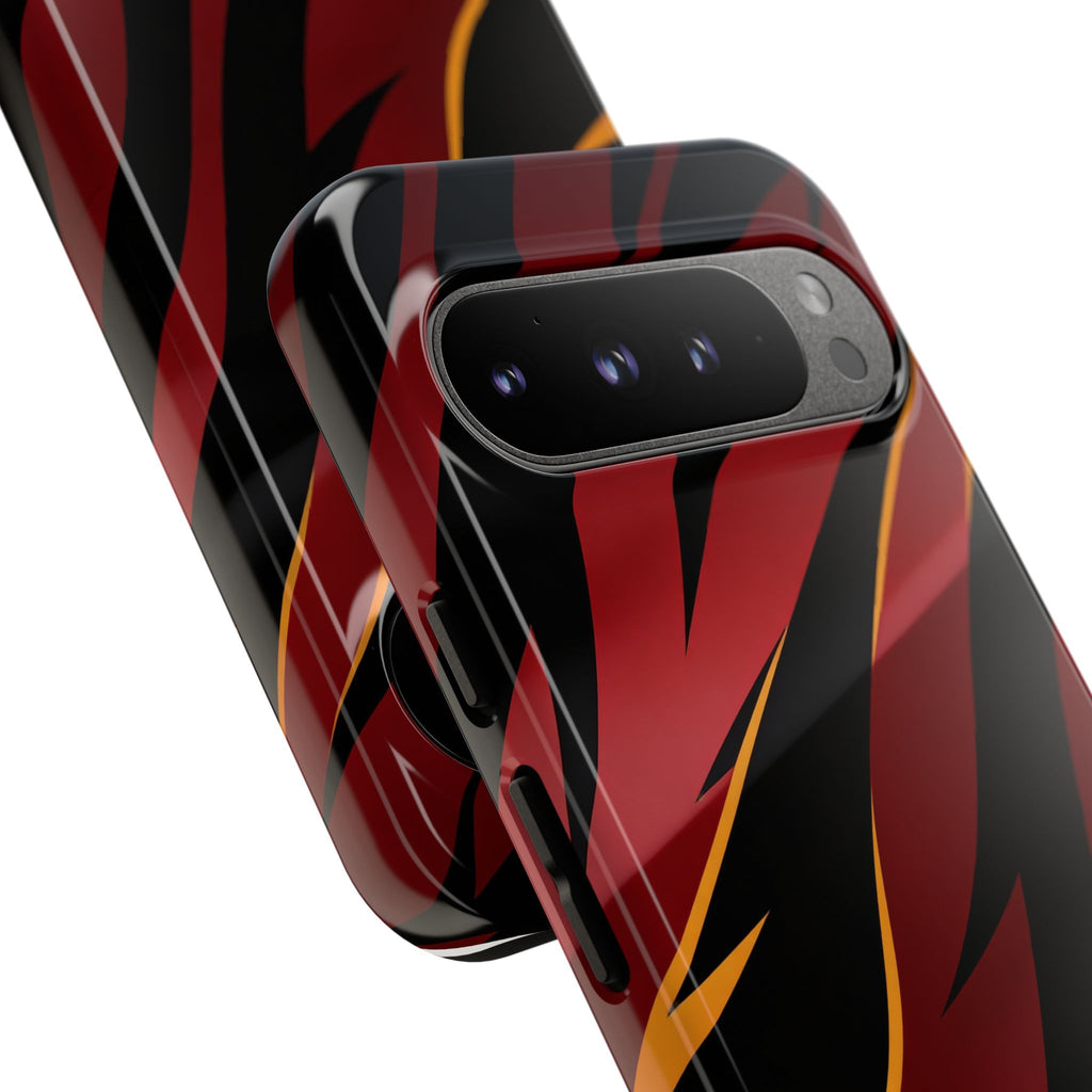 Red Black Tiger Stripe Protective Tough Case