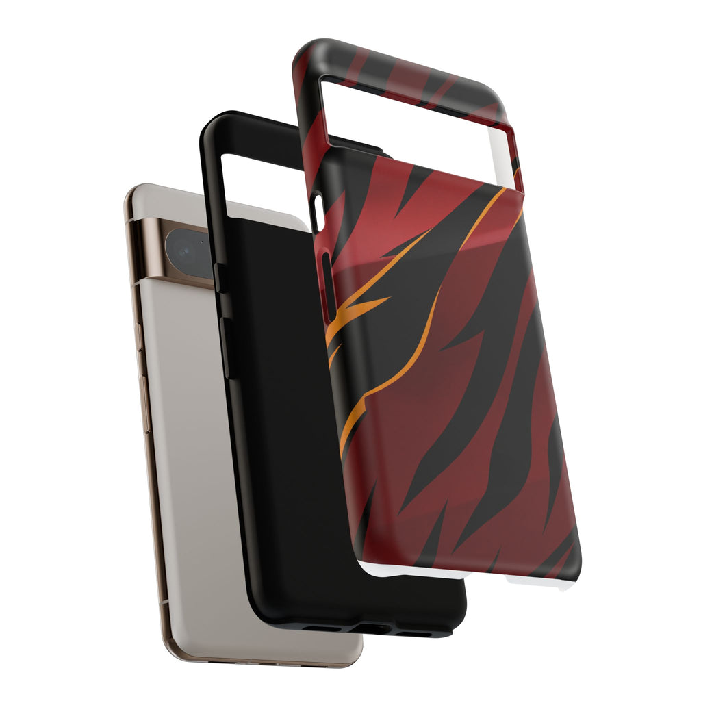 Red Black Tiger Stripe Protective Tough Case