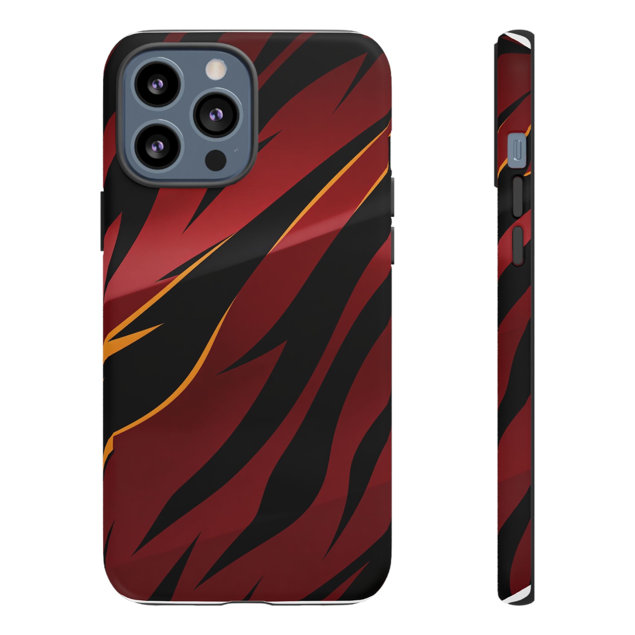 Red Black Tiger Stripe Protective Tough Case
