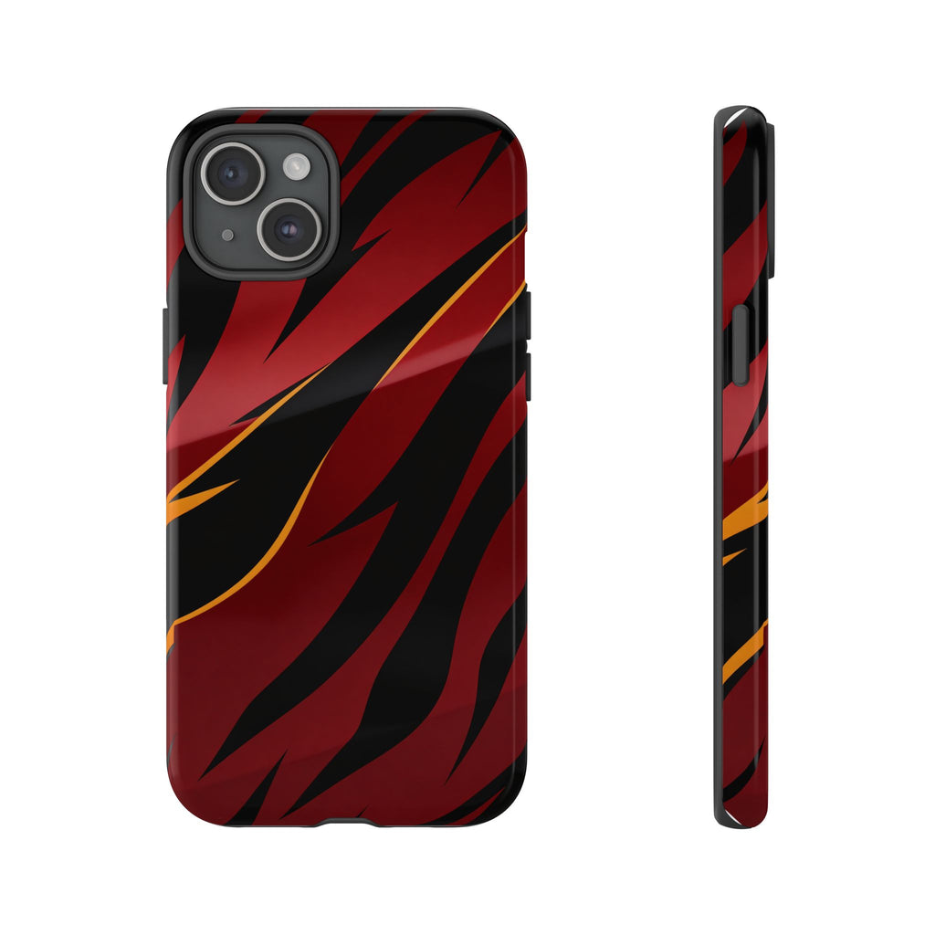 Red Black Tiger Stripe Protective Tough Case
