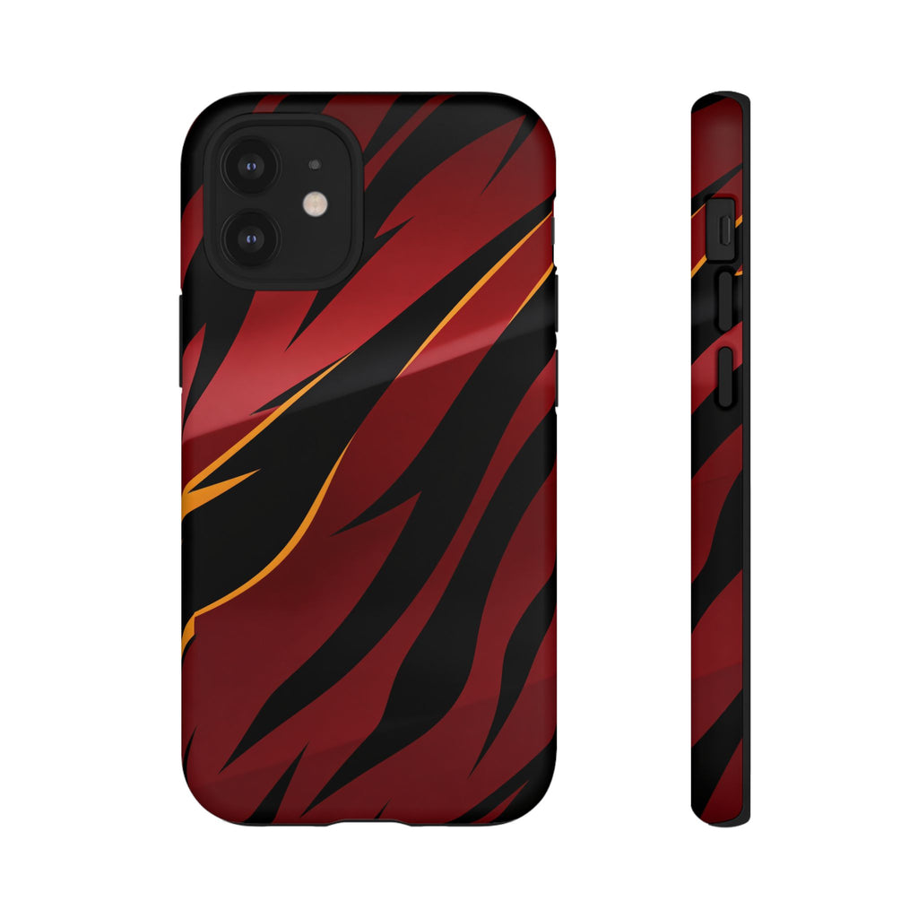 Red Black Tiger Stripe Protective Tough Case