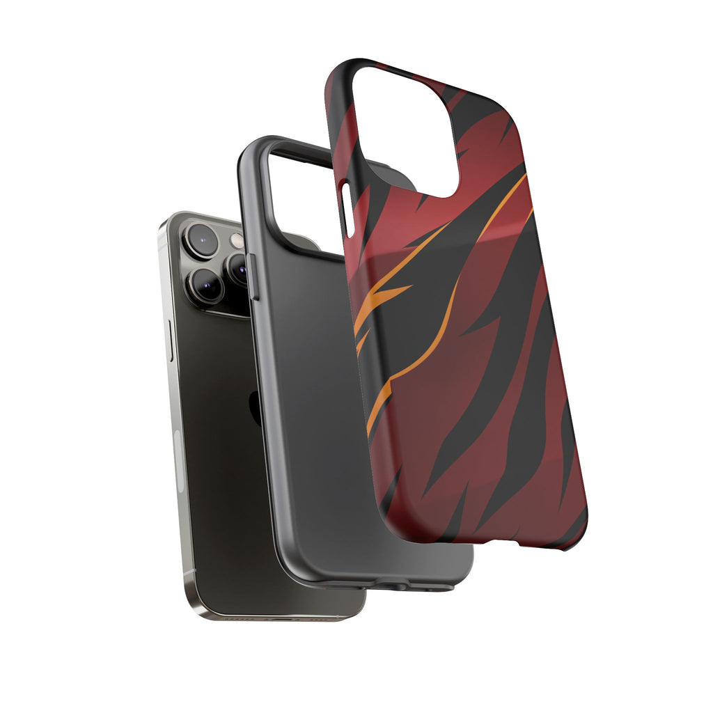 Red Black Tiger Stripe Protective Tough Case