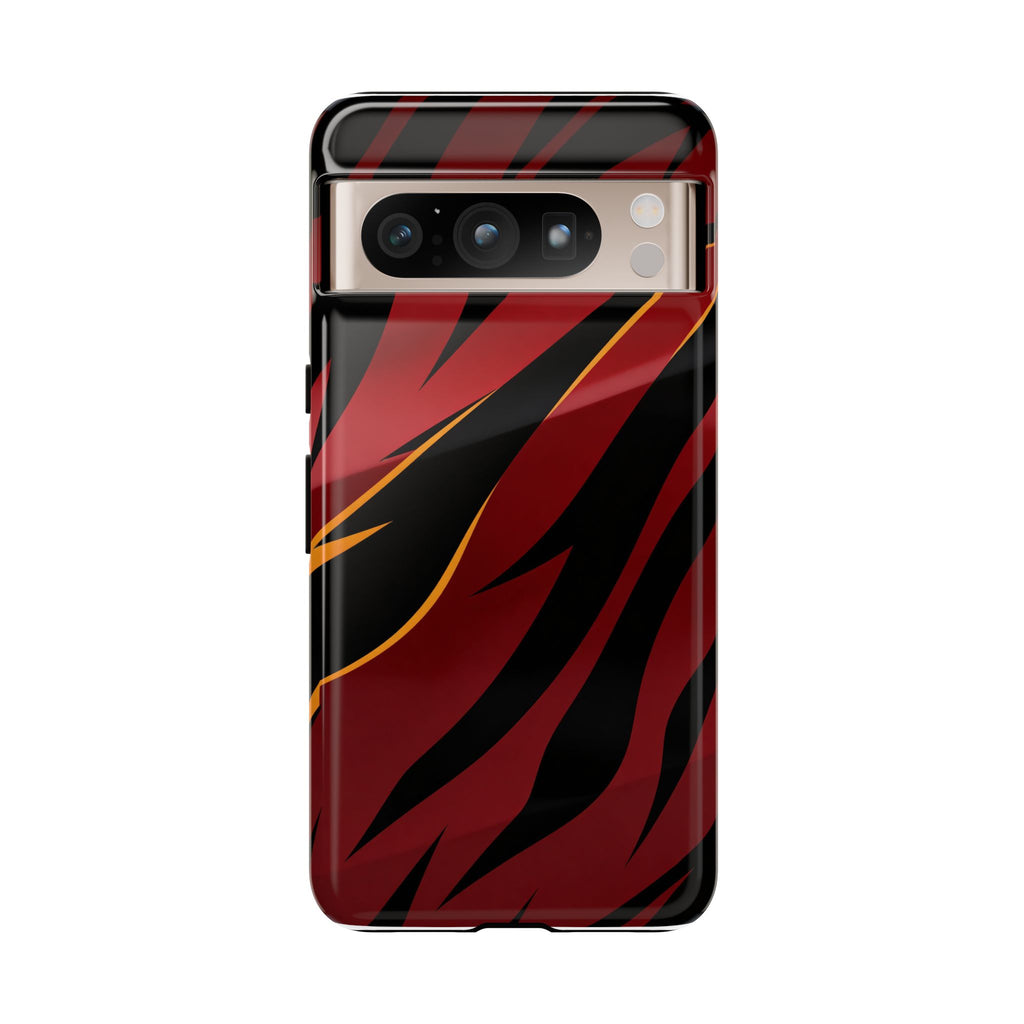 Red Black Tiger Stripe Protective Tough Case