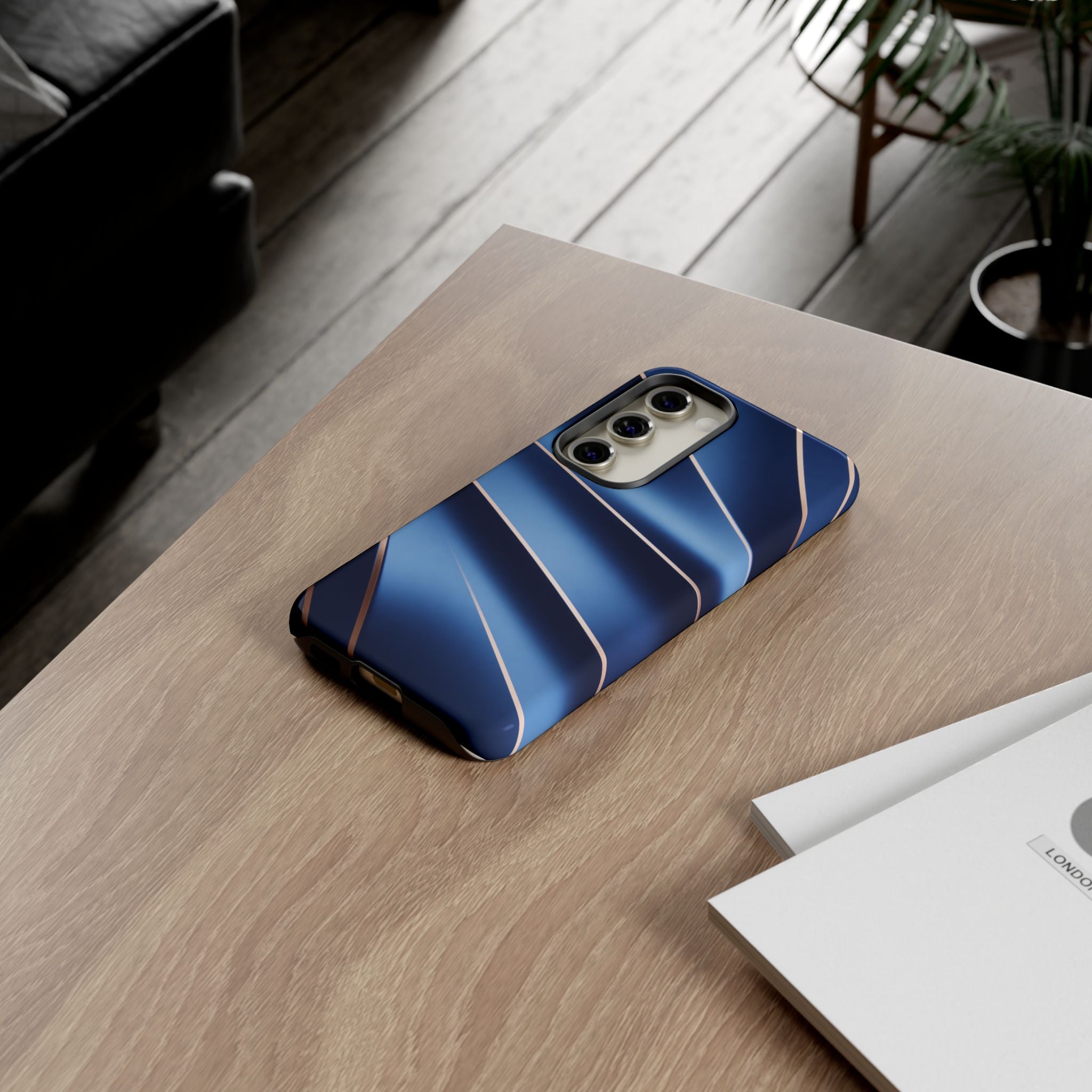 Blue Metallic Wave Phone Case