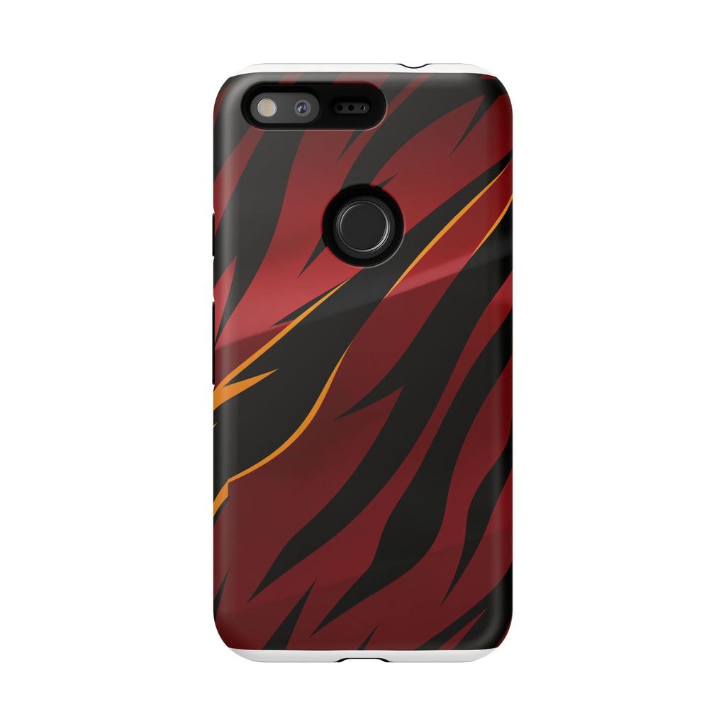 Red Black Tiger Stripe Protective Tough Case