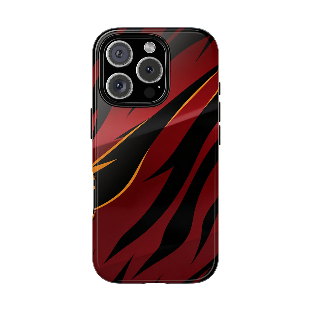 Red Black Tiger Stripe Protective Tough Case