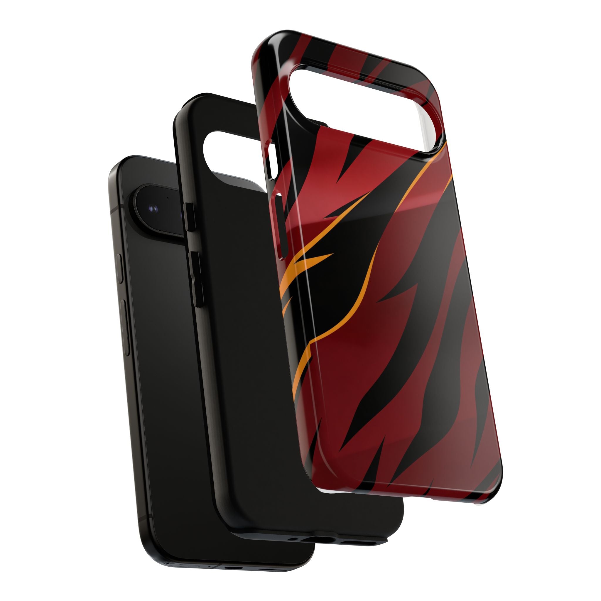 Red Black Tiger Stripe Protective Tough Case
