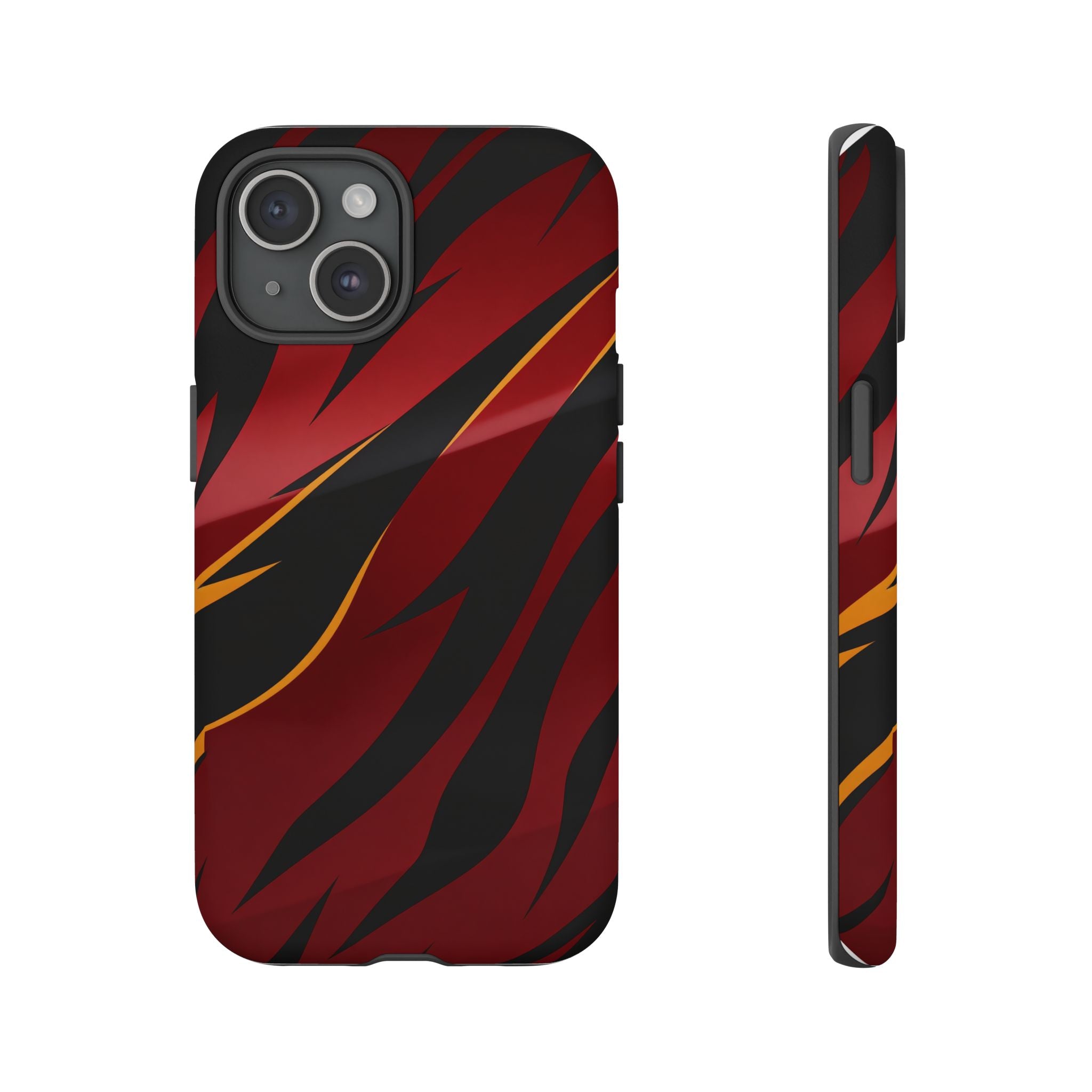 Red Black Tiger Stripe Protective Tough Case