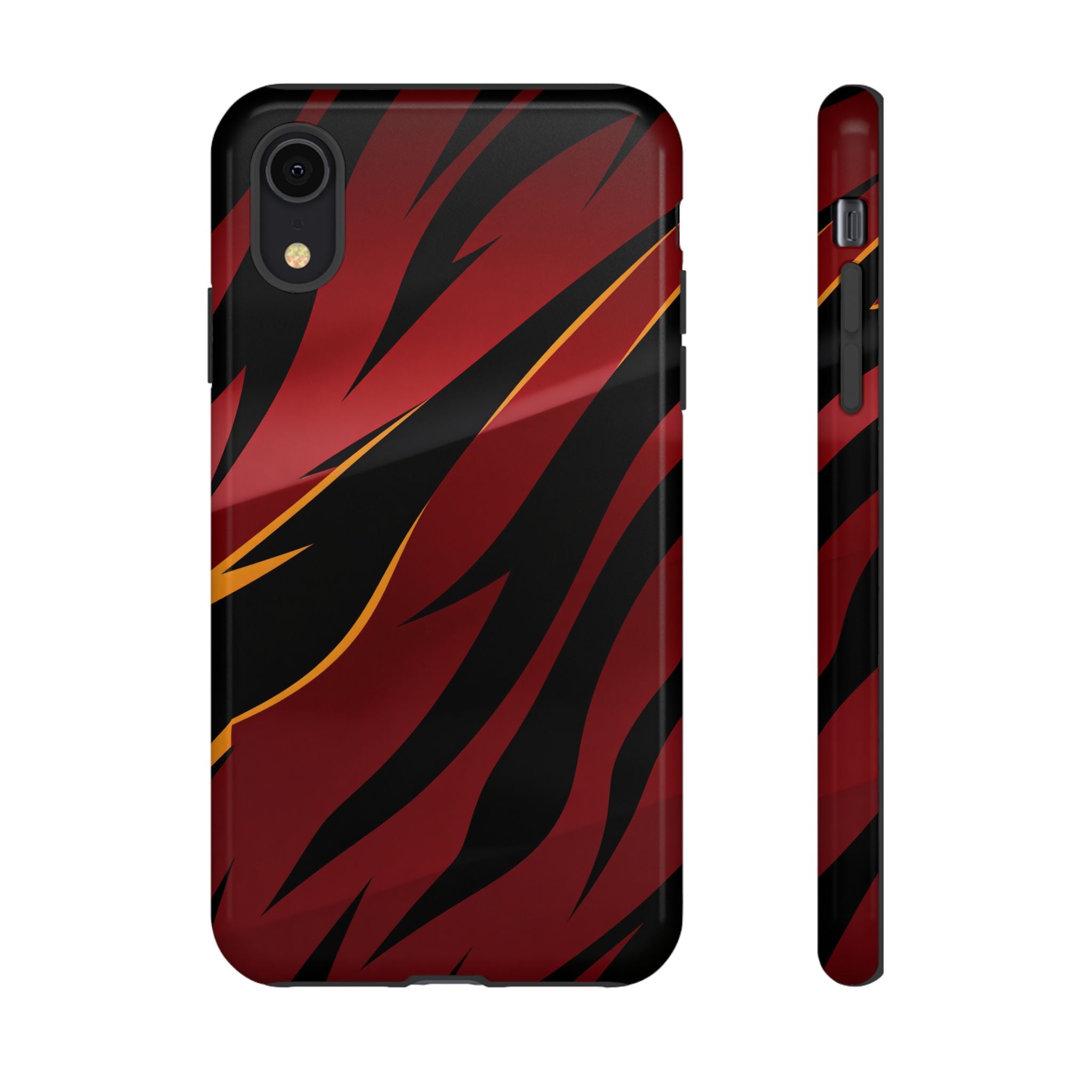 Red Black Tiger Stripe Protective Tough Case