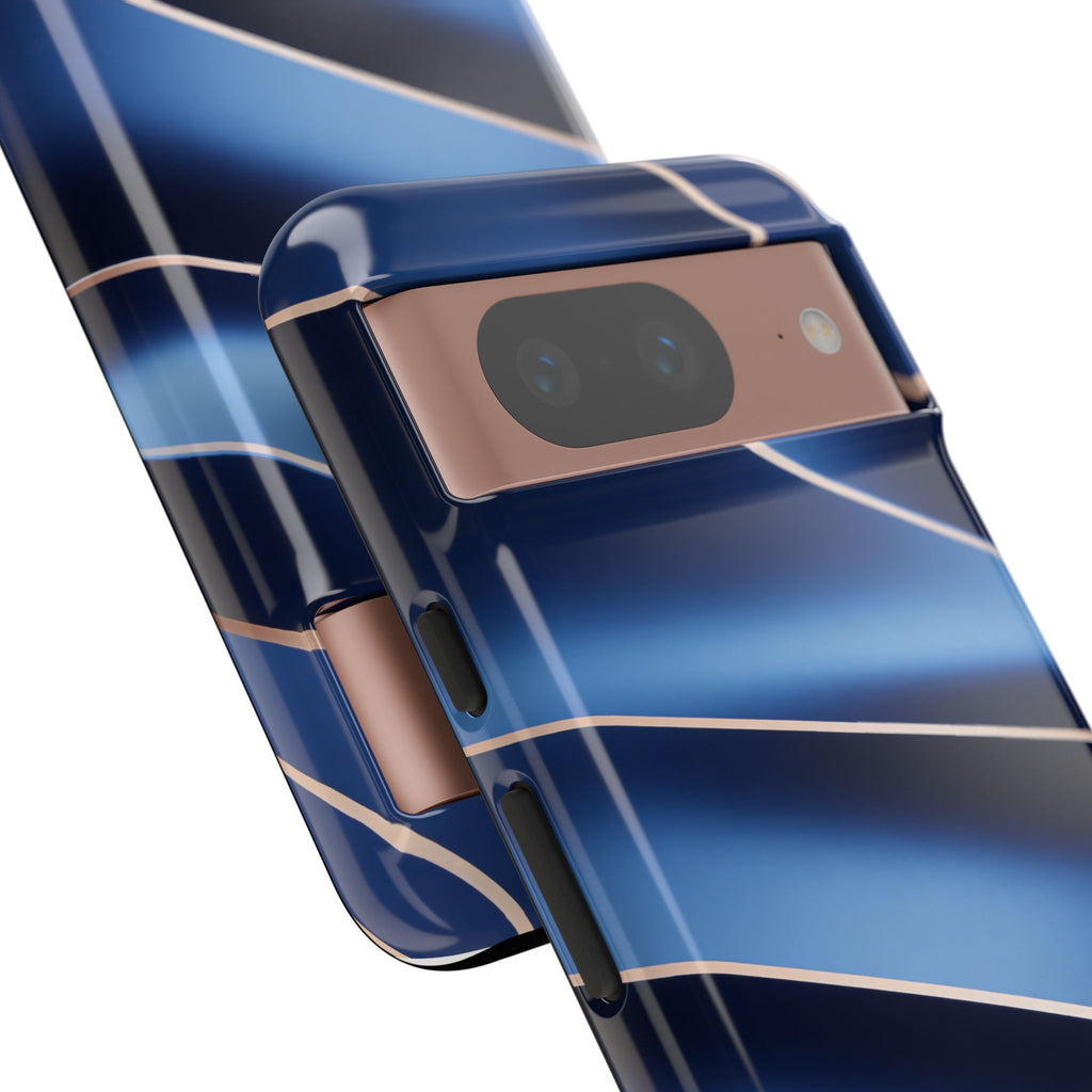 Blue Metallic Wave Phone Case