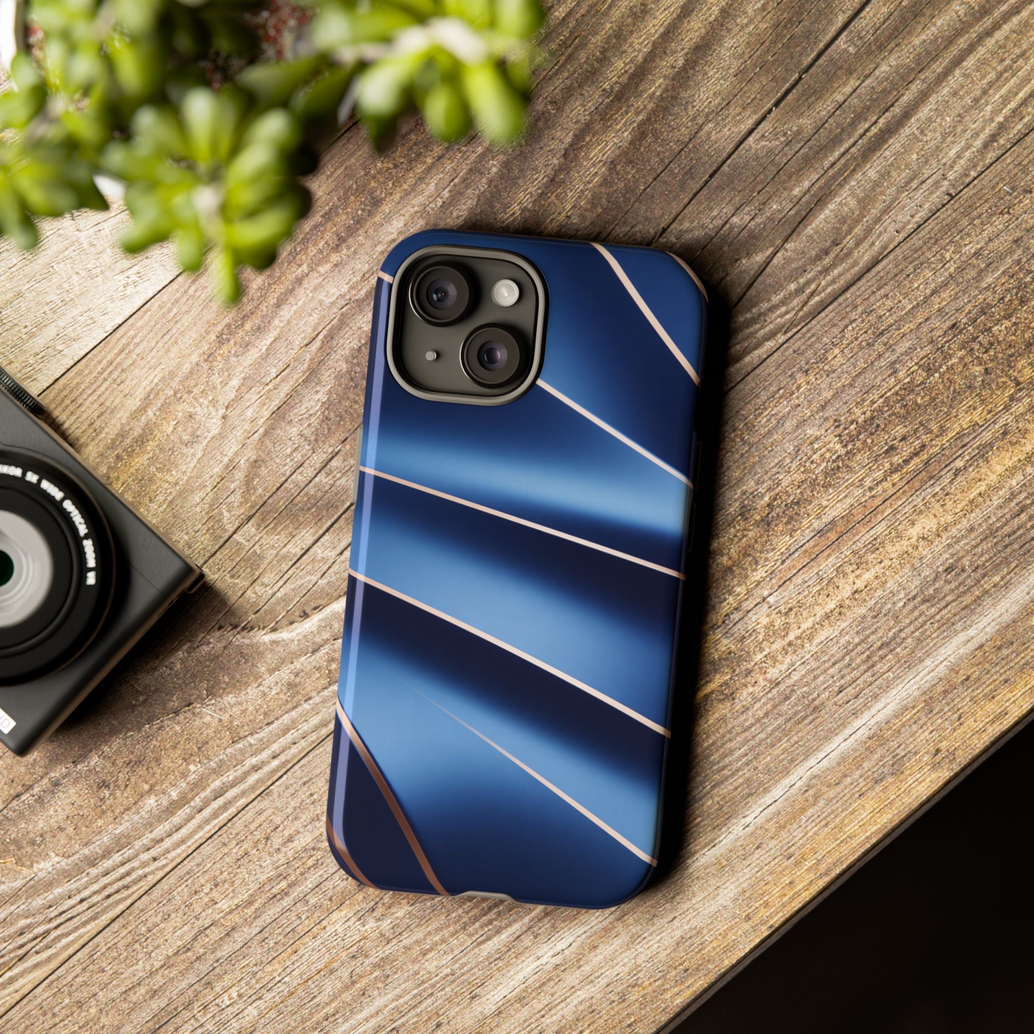 Blue Metallic Wave Phone Case