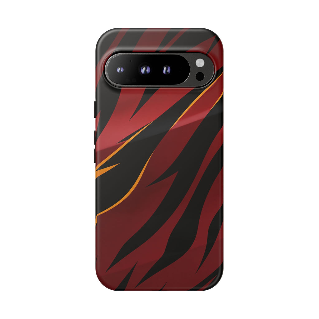 Red Black Tiger Stripe Protective Tough Case