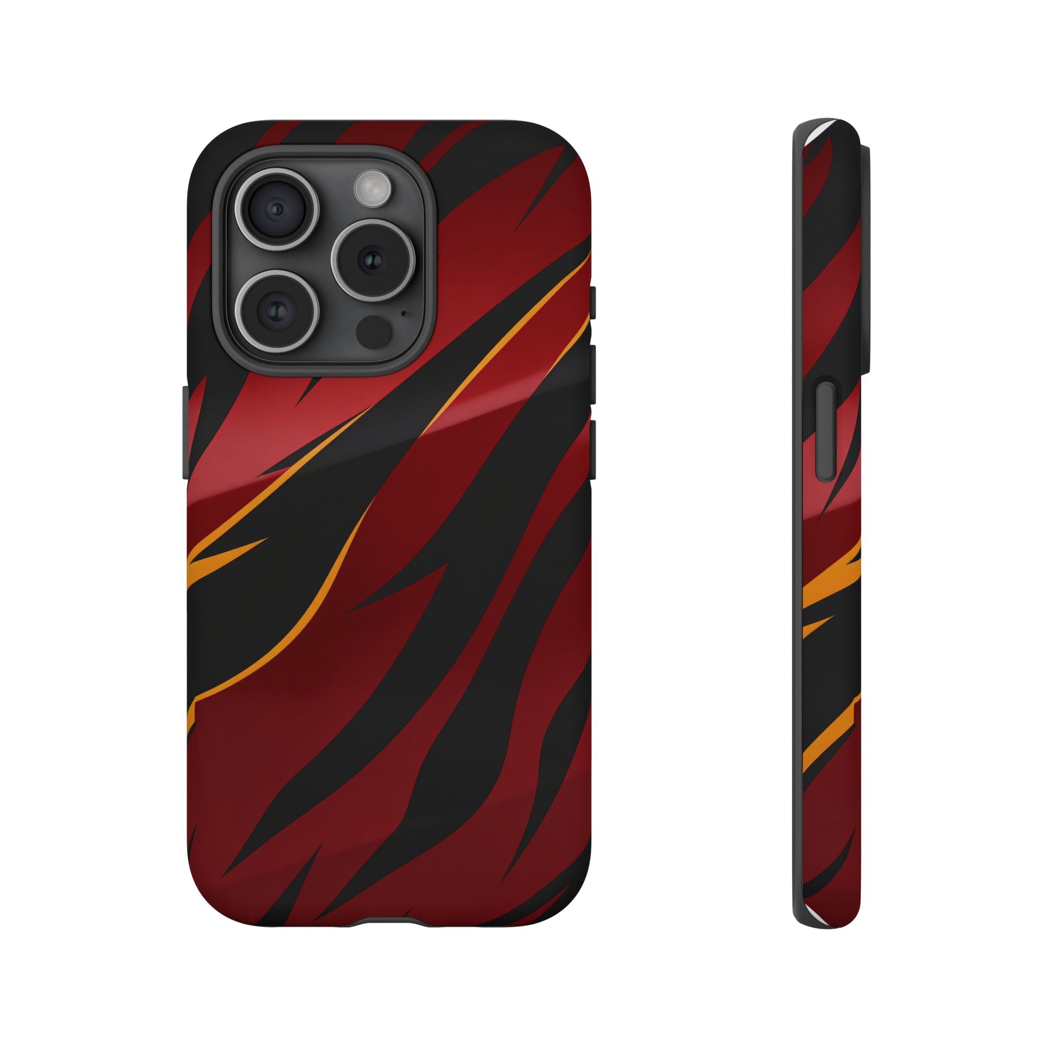 Red Black Tiger Stripe Protective Tough Case