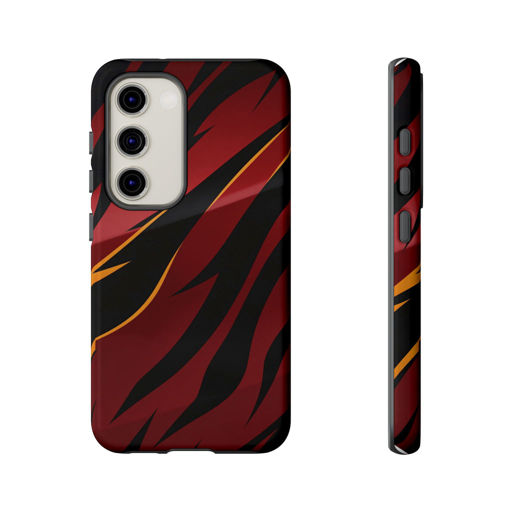 Red Black Tiger Stripe Protective Tough Case