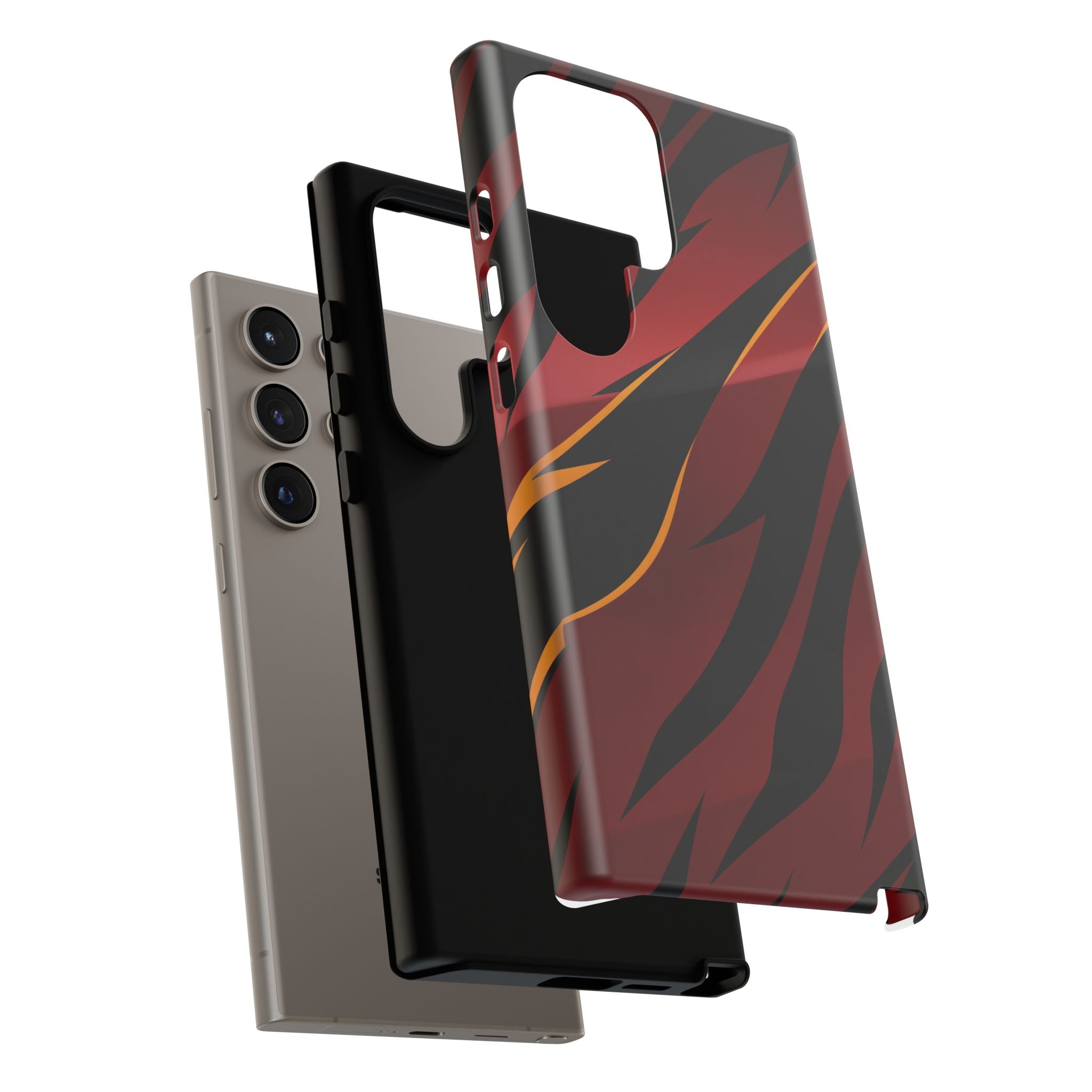 Red Black Tiger Stripe Protective Tough Case