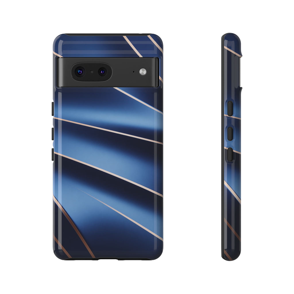 Blue Metallic Wave Phone Case