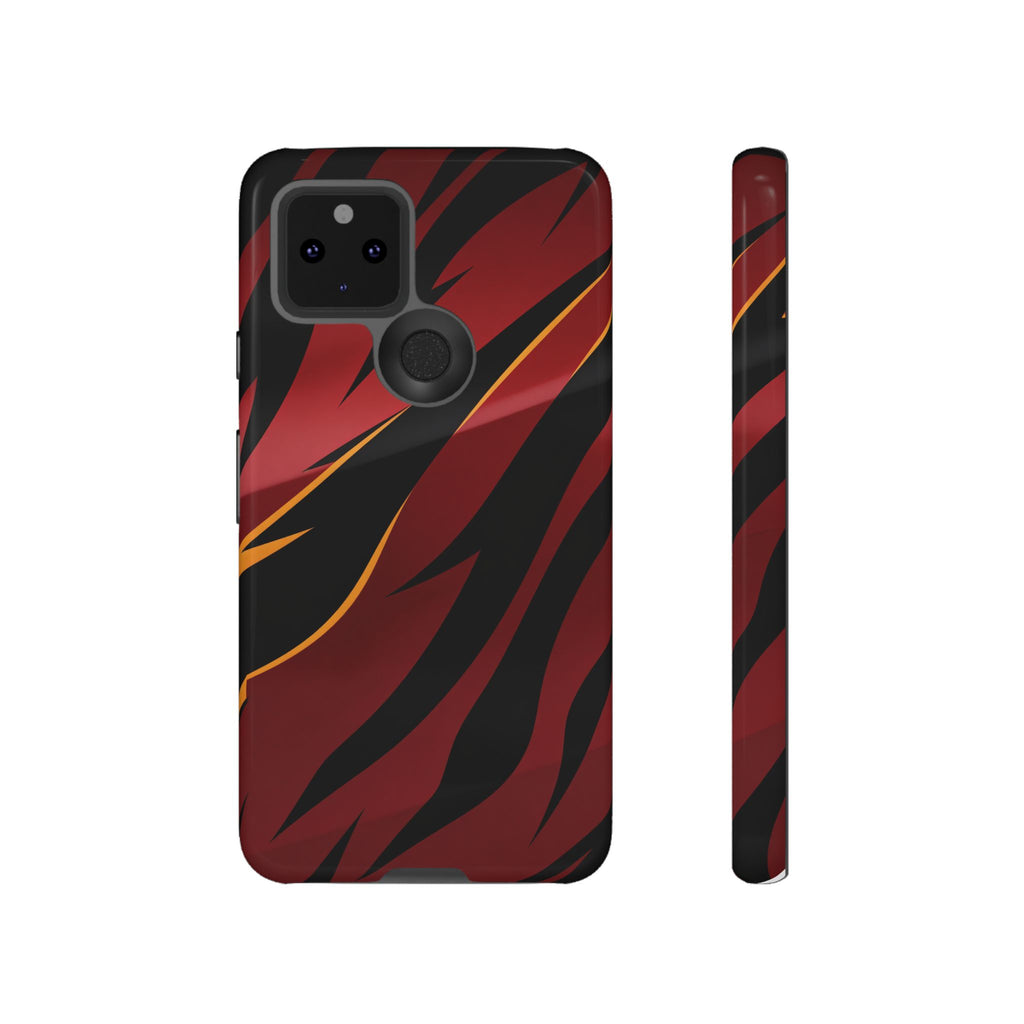 Red Black Tiger Stripe Protective Tough Case