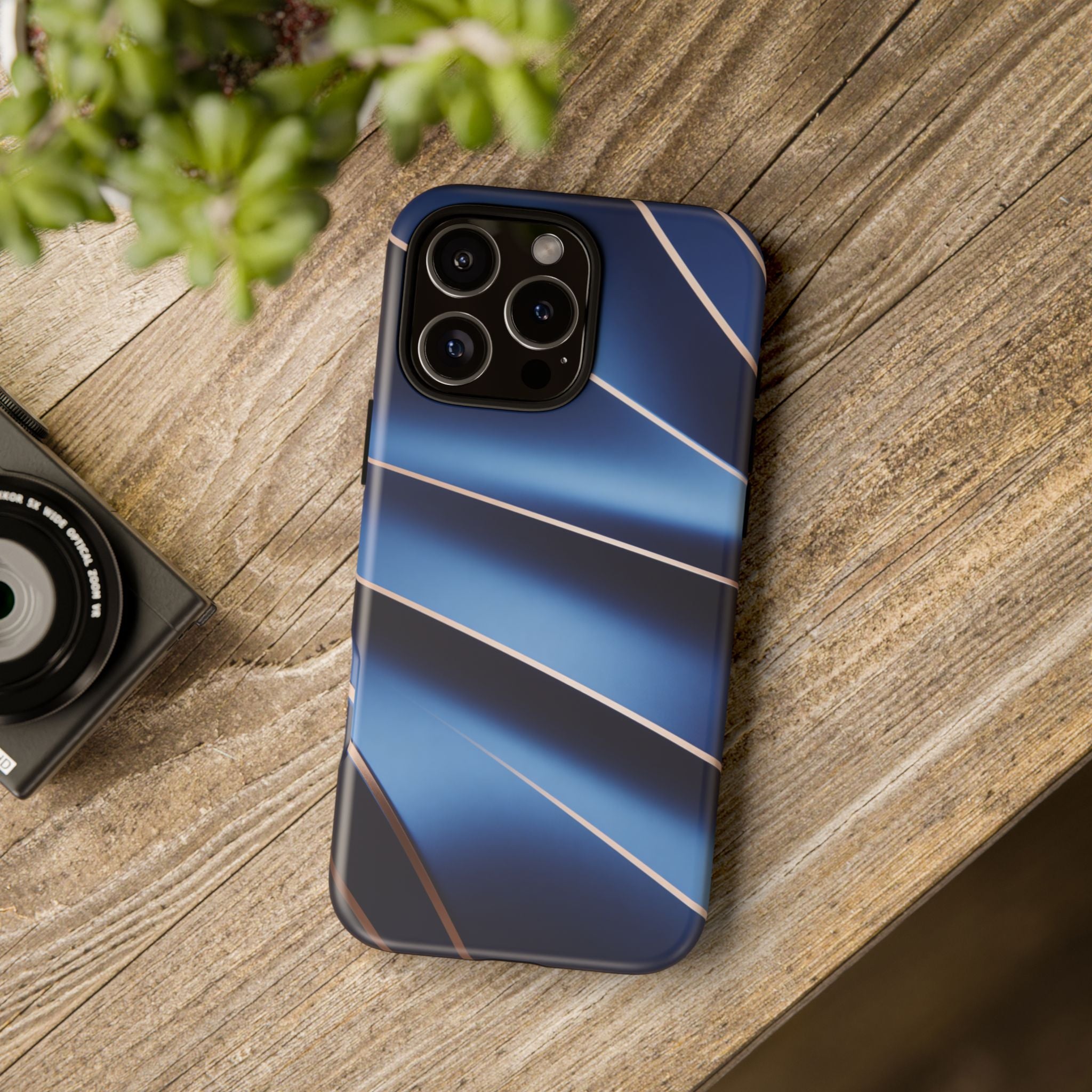 Blue Metallic Wave Phone Case