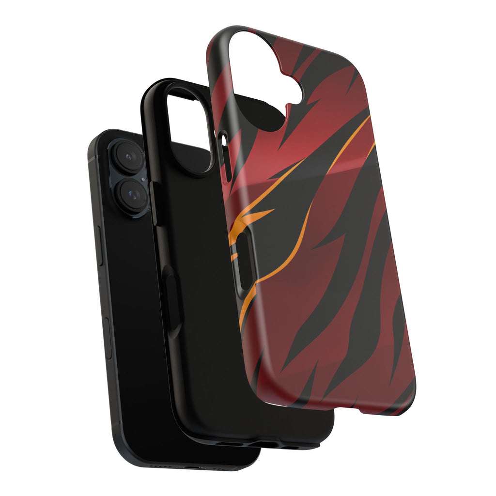 Red Black Tiger Stripe Protective Tough Case